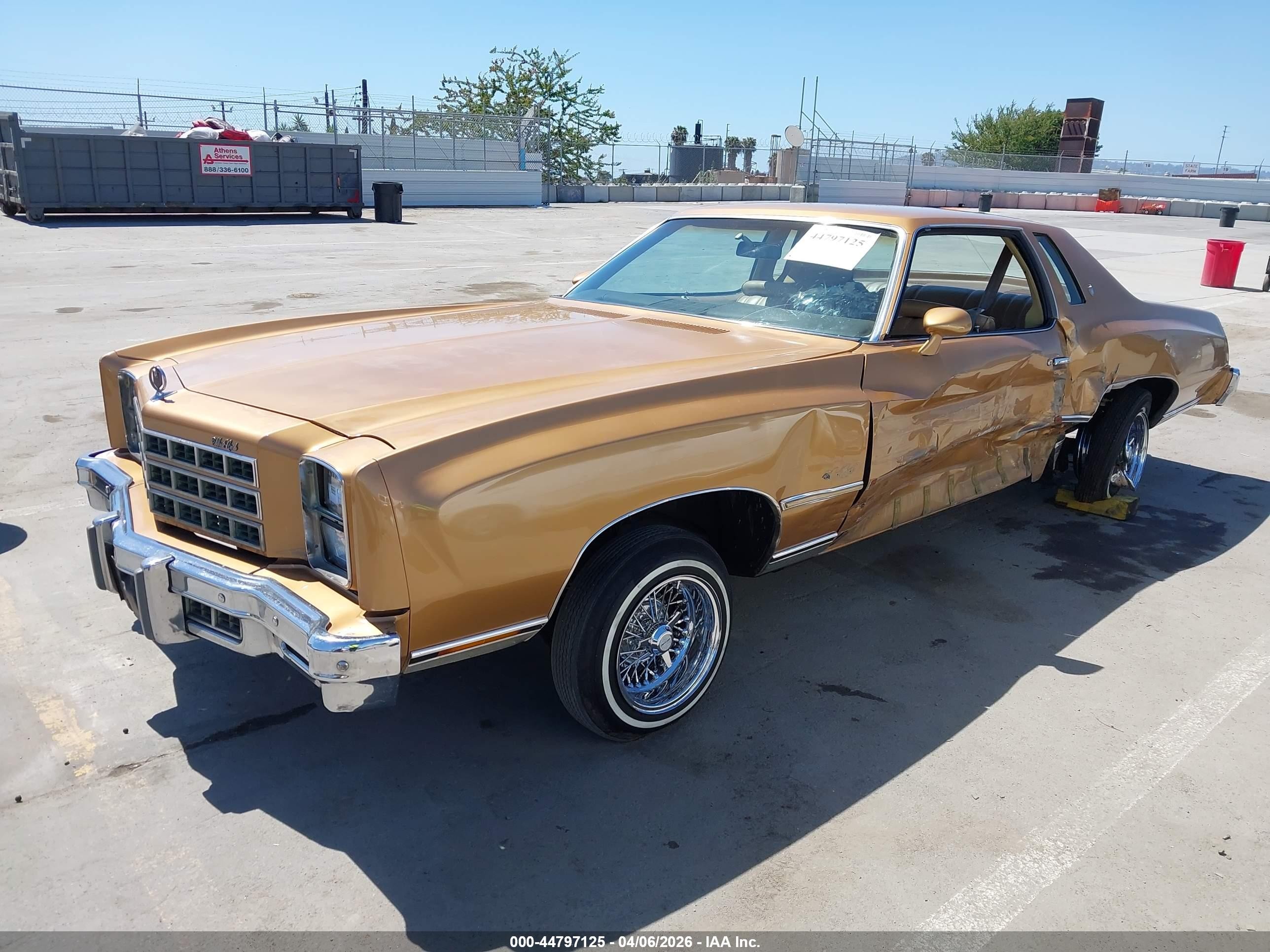 1977 Chevrolet Monte Carlo   Золотой vin: 1H57L7Z430036    
