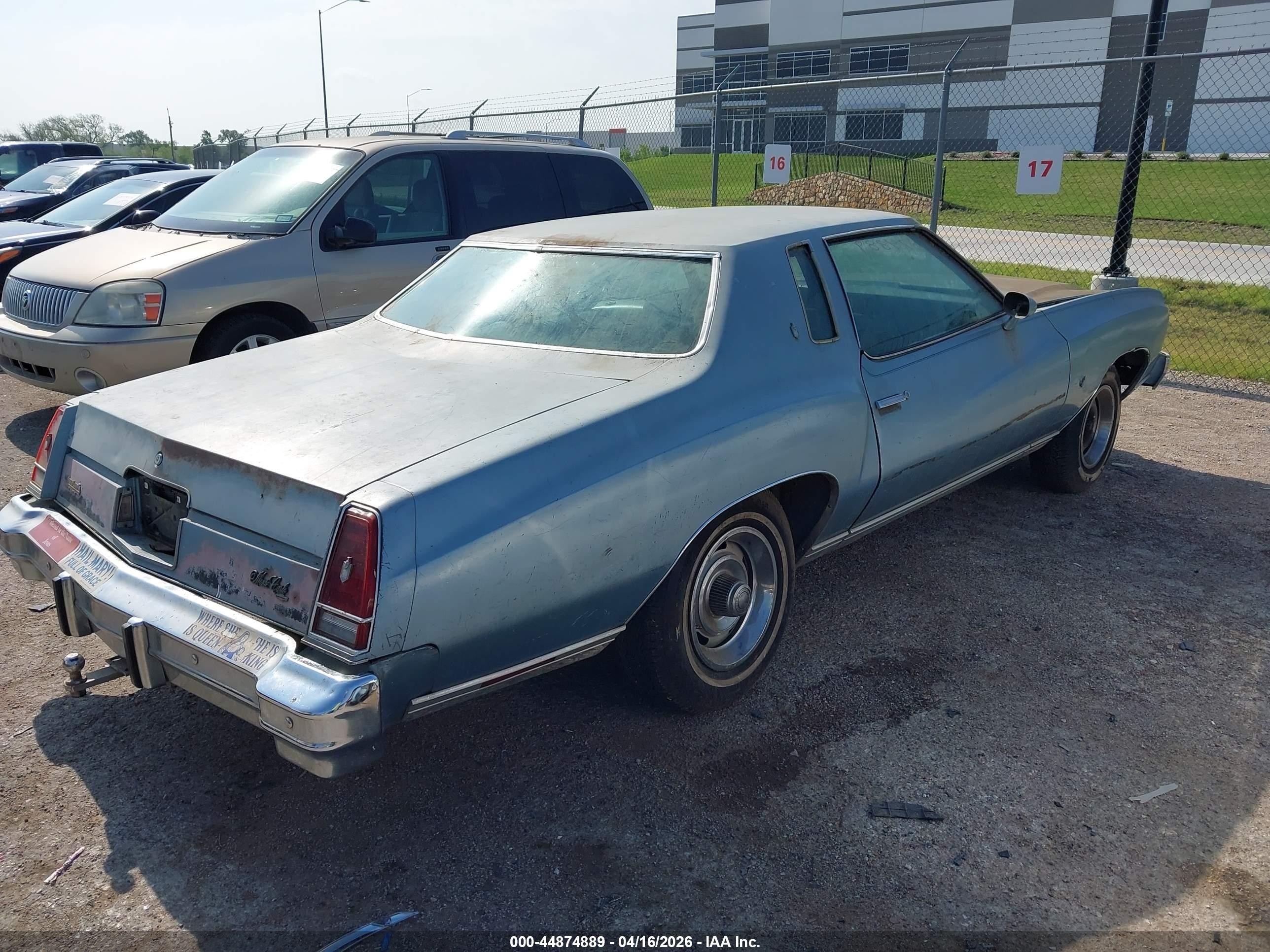 1976 Chevy Monte Carlo   Синий vin: 1H57V6R501808    