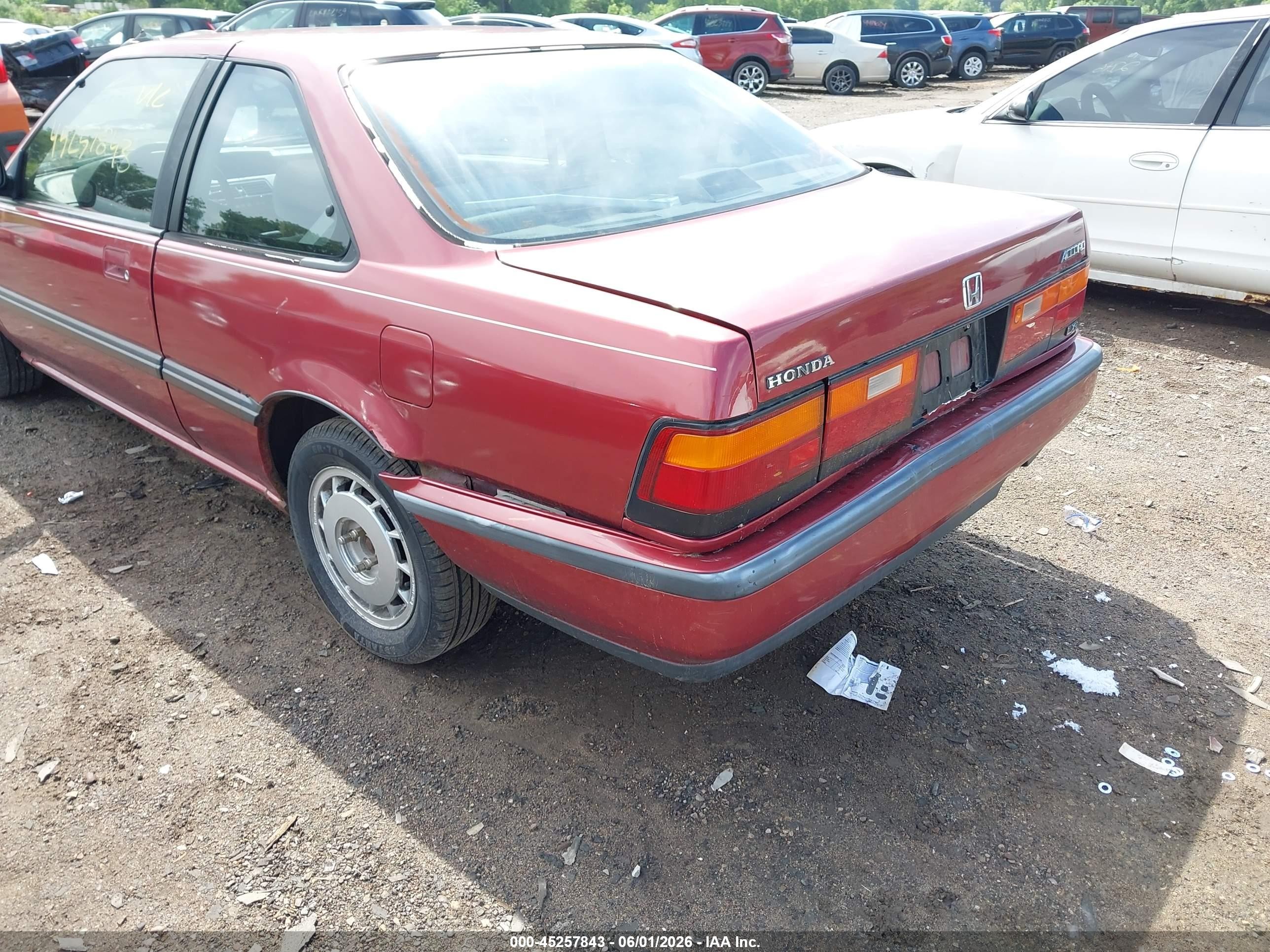 1989 Honda Accord Lxi Red vin: 1HGCA6288KA019765