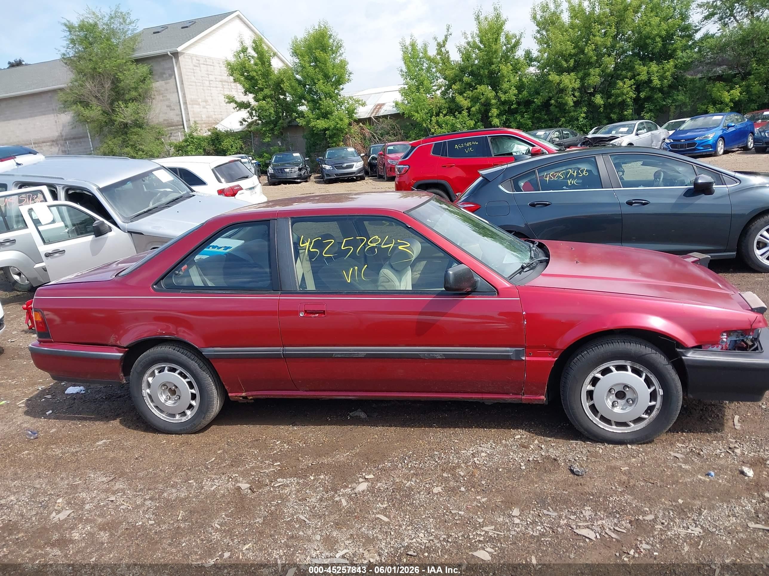 1989 Honda Accord Lxi Red vin: 1HGCA6288KA019765