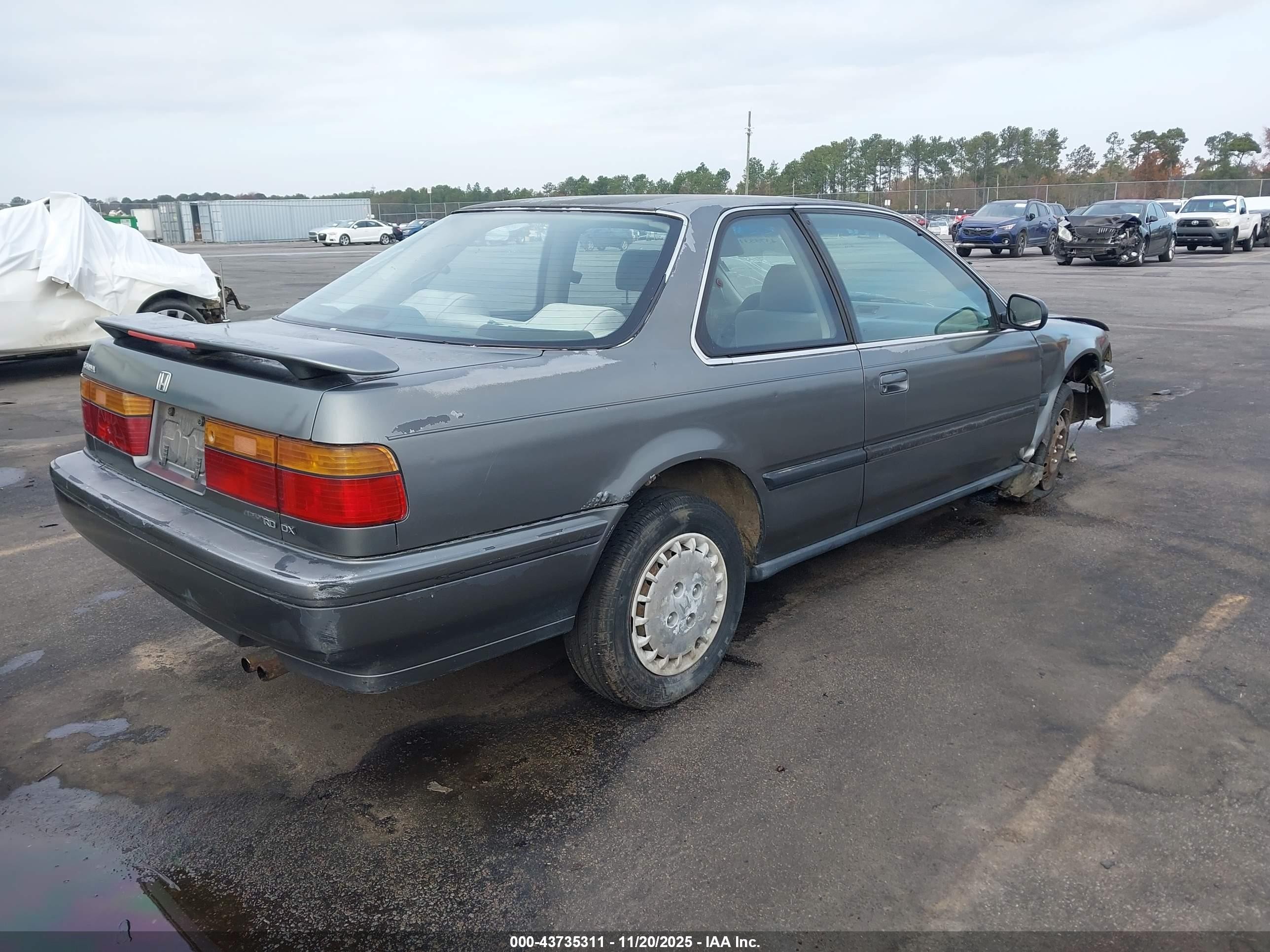 1990 Honda Accord Dx/lx Gray vin: 1HGCB7140LA011078