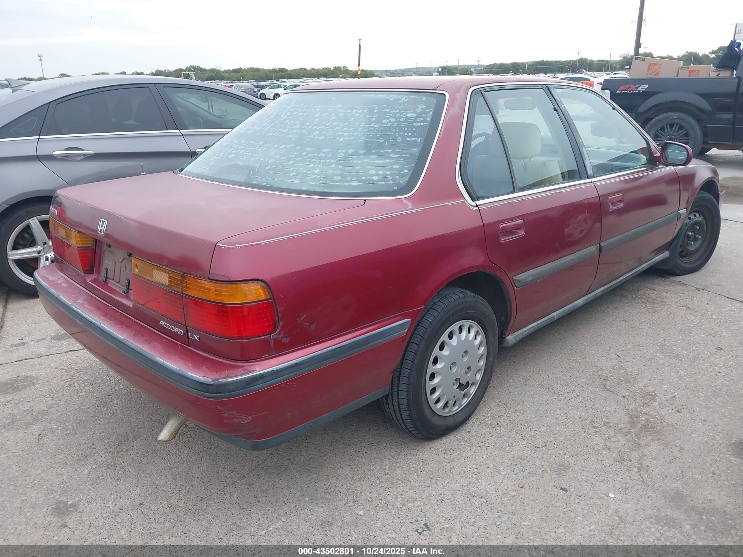 1991 Honda Accord Lx/ex Maroon vin: 1HGCB7657MA101086