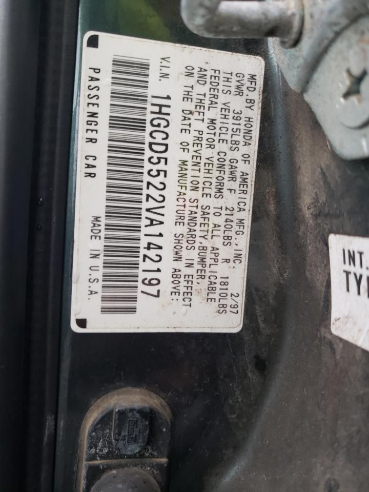 1HGCD5522VA142197 — 1997 HONDA ACCORD History & VIN | AutoHelperBot