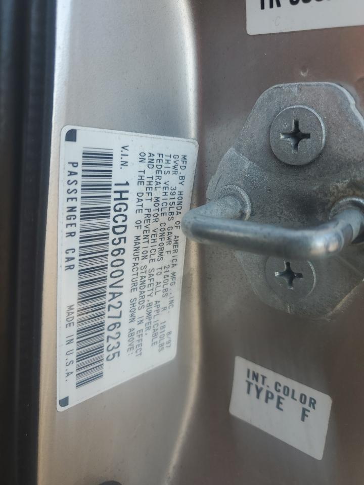 1997 Honda Accord Se   Silver vin: 1HGCD5600VA276235