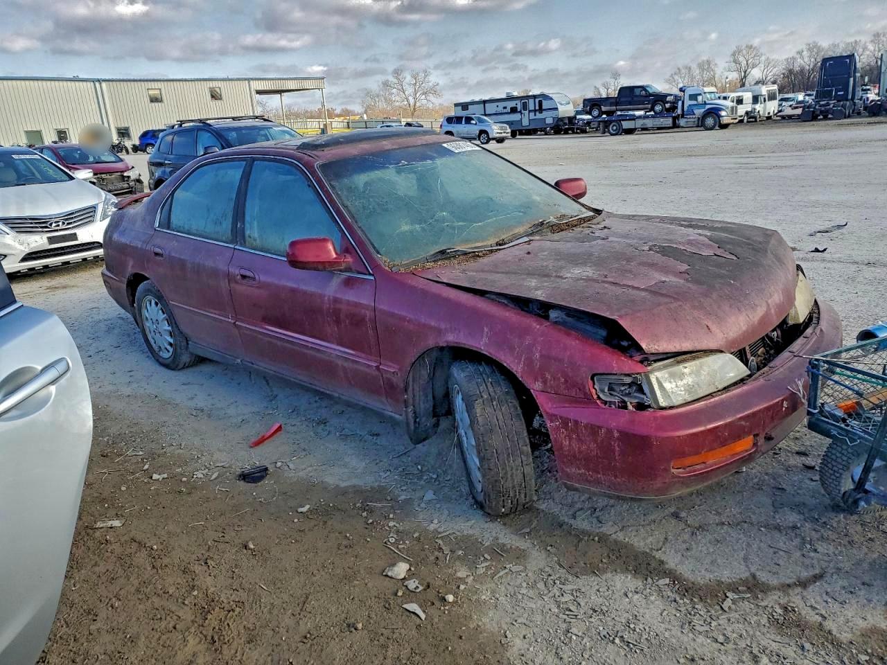 1997 Honda Accord Ex Red vin: 1HGCD5658VA193177