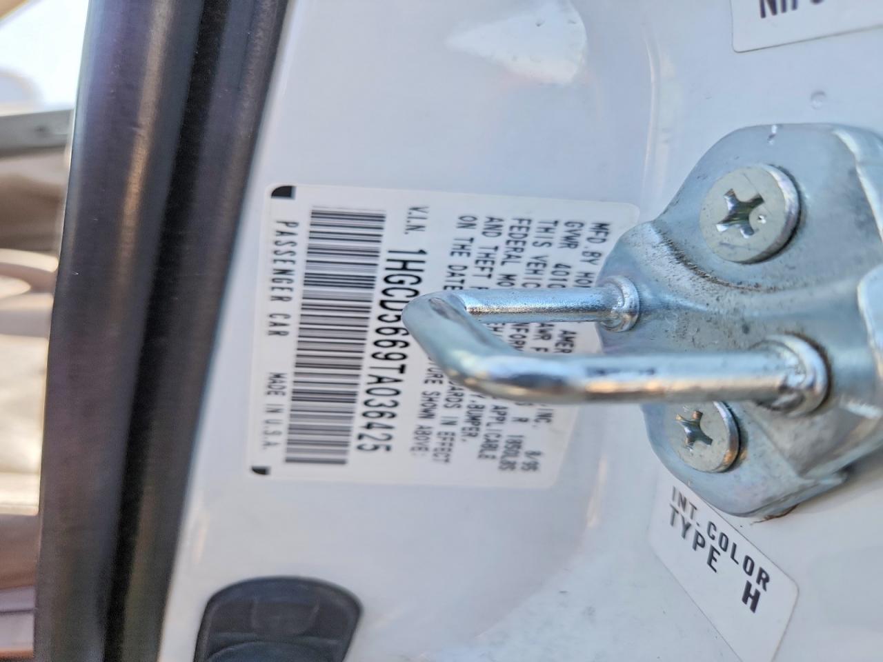 1996 Honda Accord Ex Белый vin: 1HGCD5669TA036425