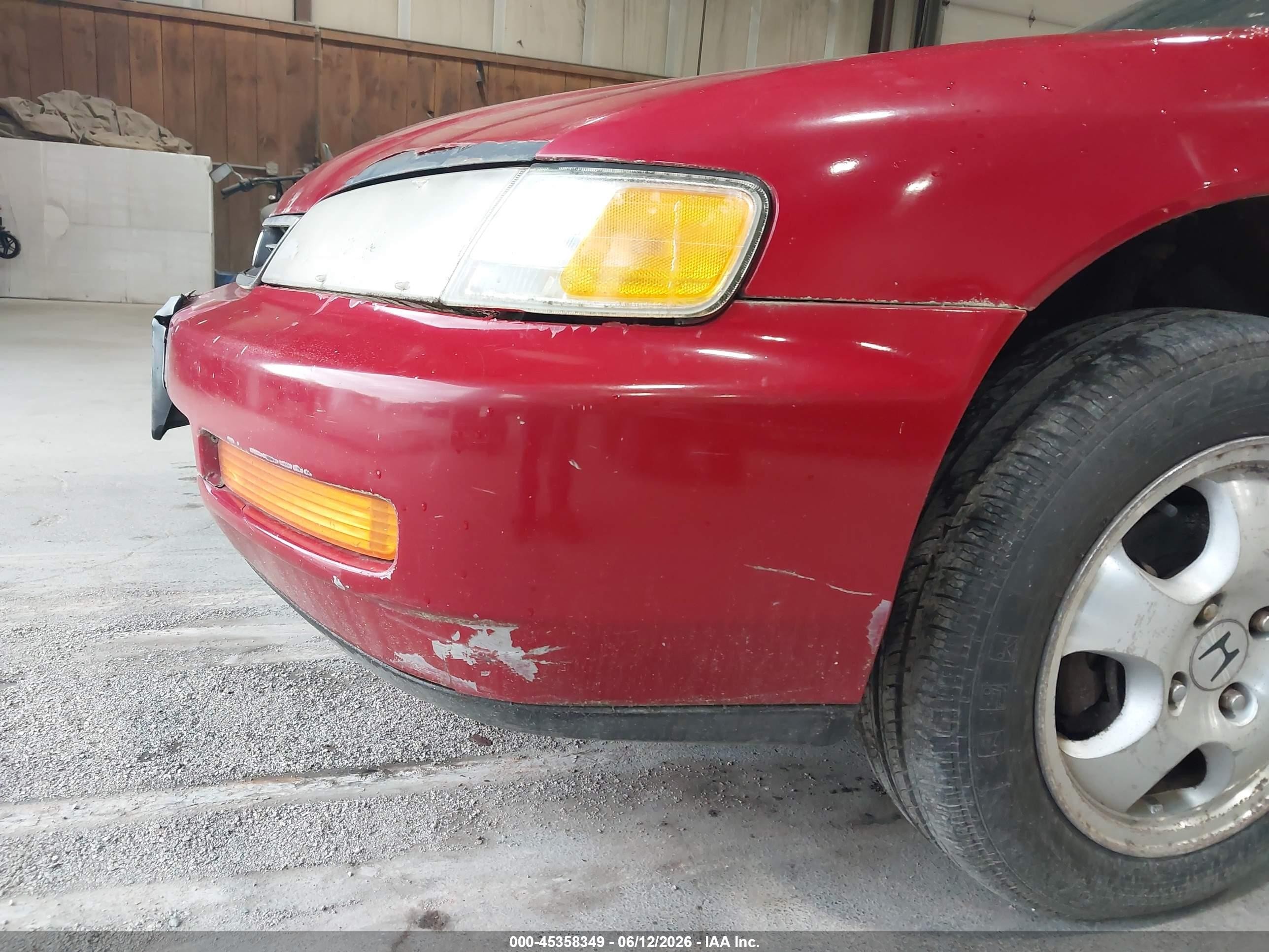 1997 Honda Accord Se Red vin: 1HGCD7203VA005610
