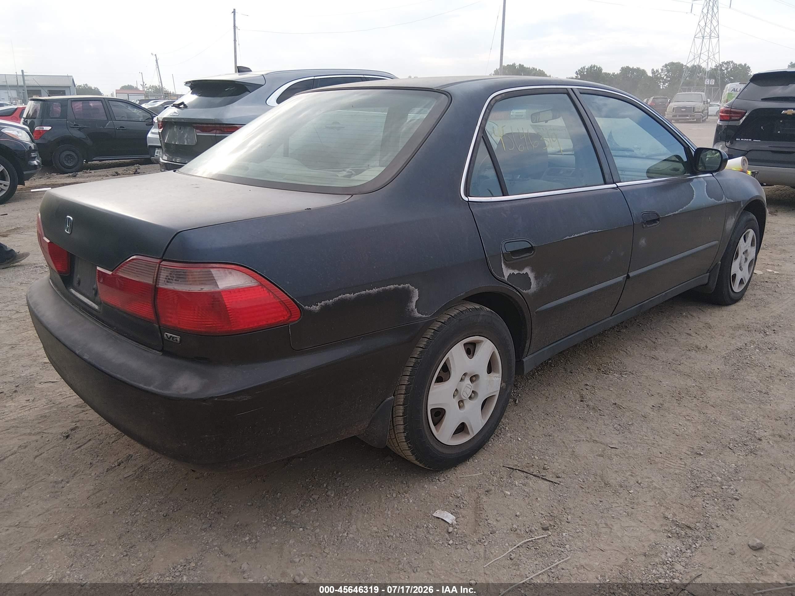 1998 Honda Accord Lx V6 Black vin: 1HGCG1643WA075109