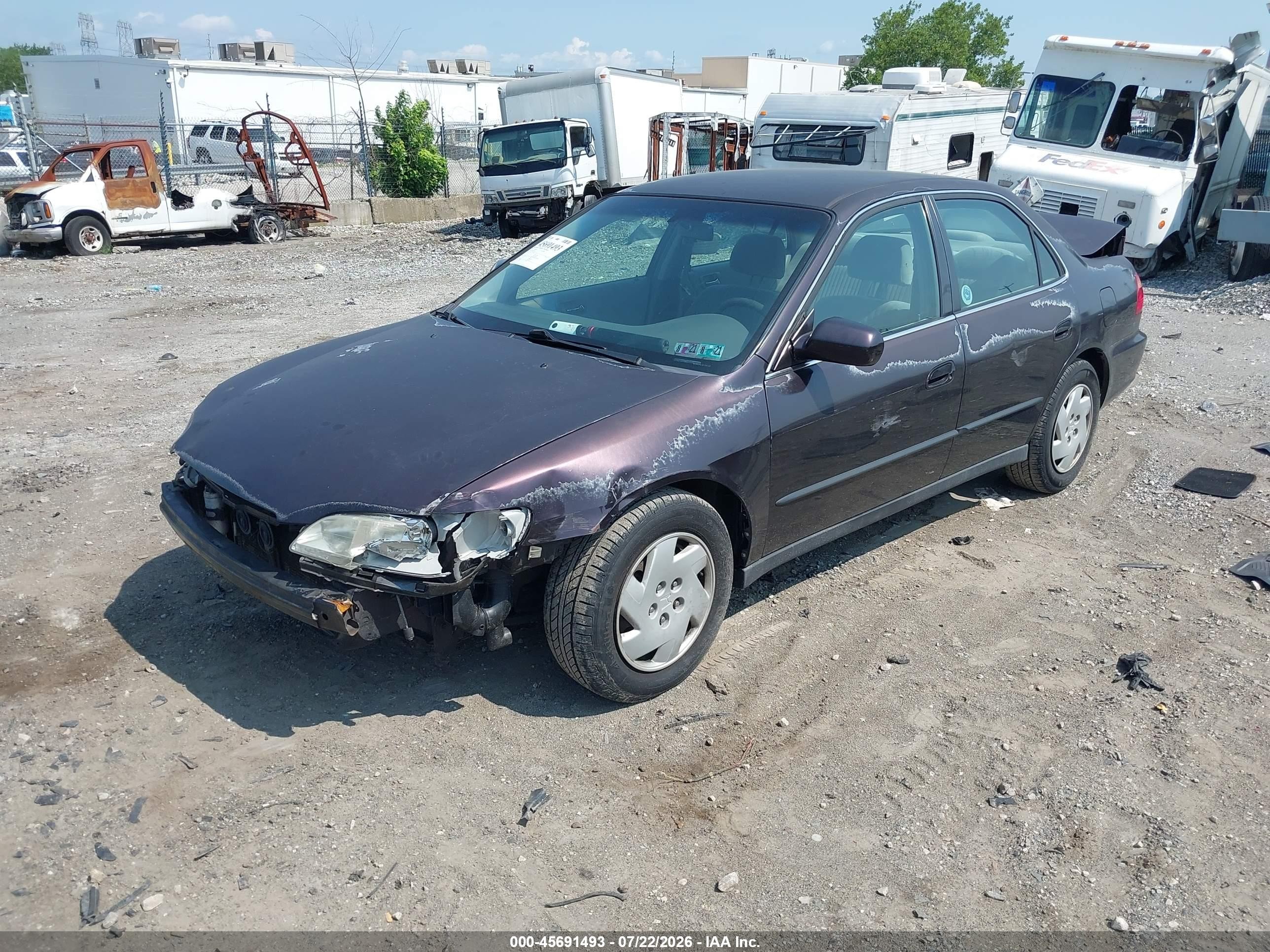 1998 Honda Accord Lx V6 Purple vin: 1HGCG1647WA022428