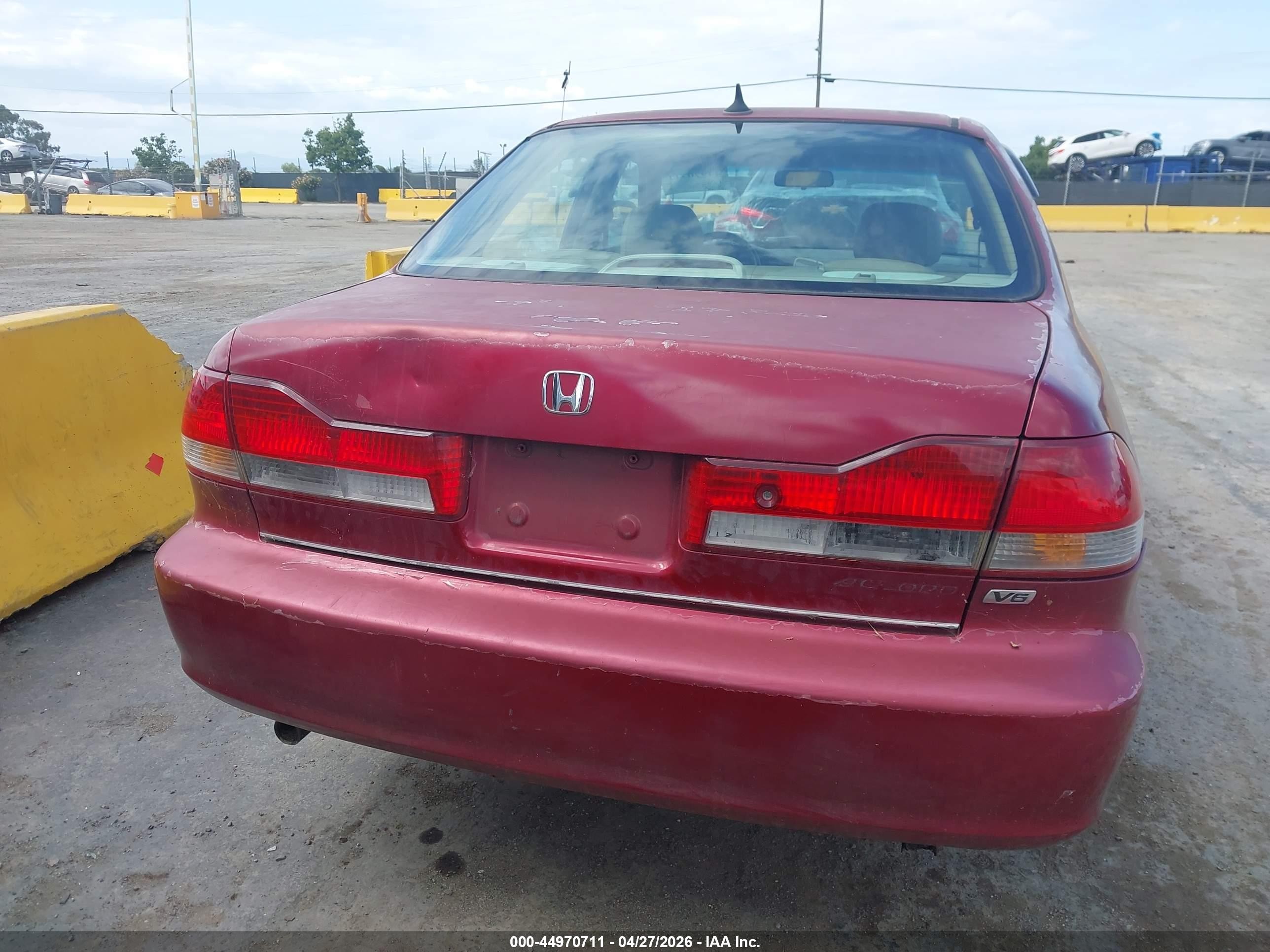 2001 Honda Accord 3.0 Ex Red vin: 1HGCG16501A069947