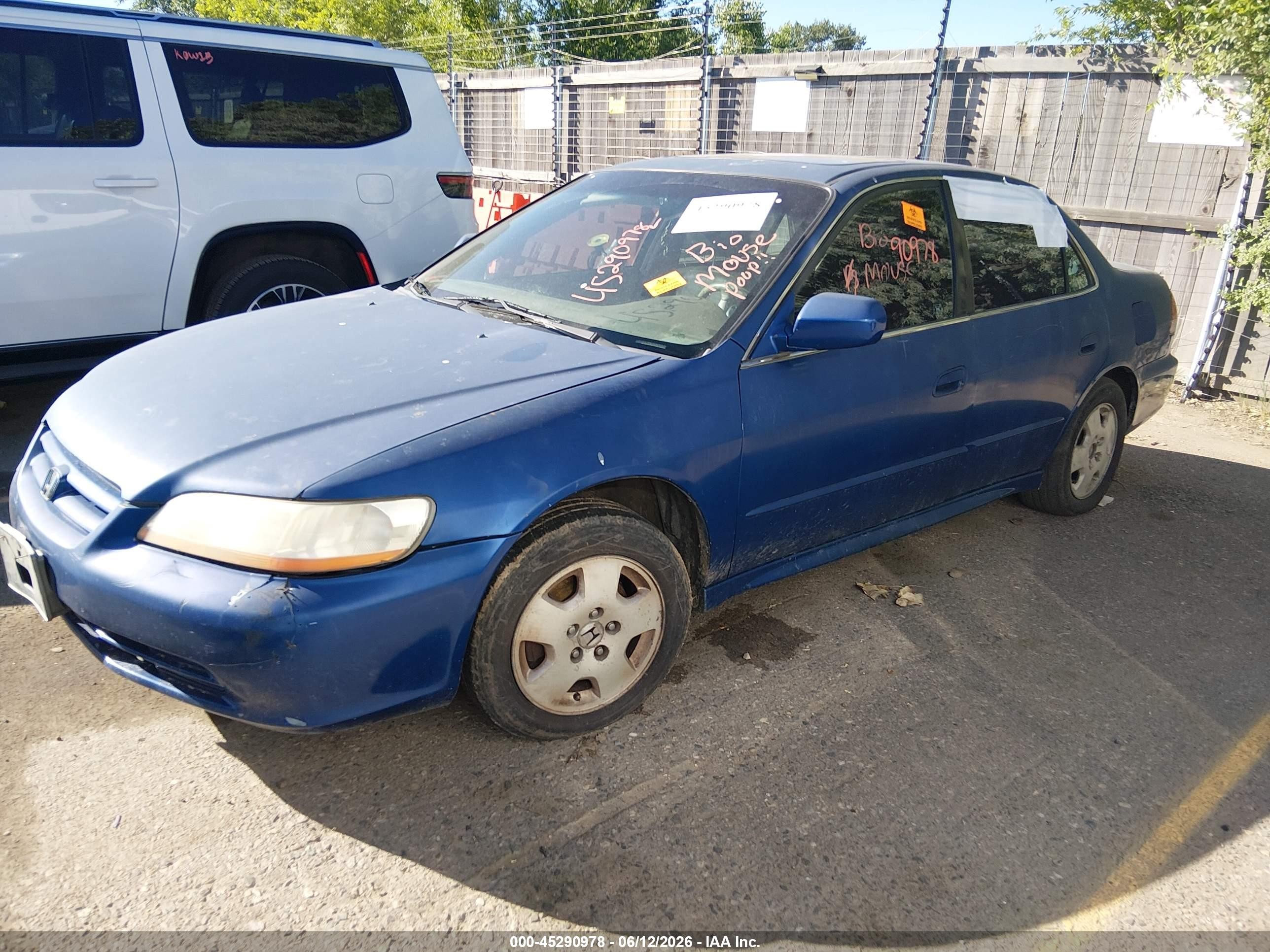 2002 Honda Accord 3.0 Ex Blue vin: 1HGCG16502A000547