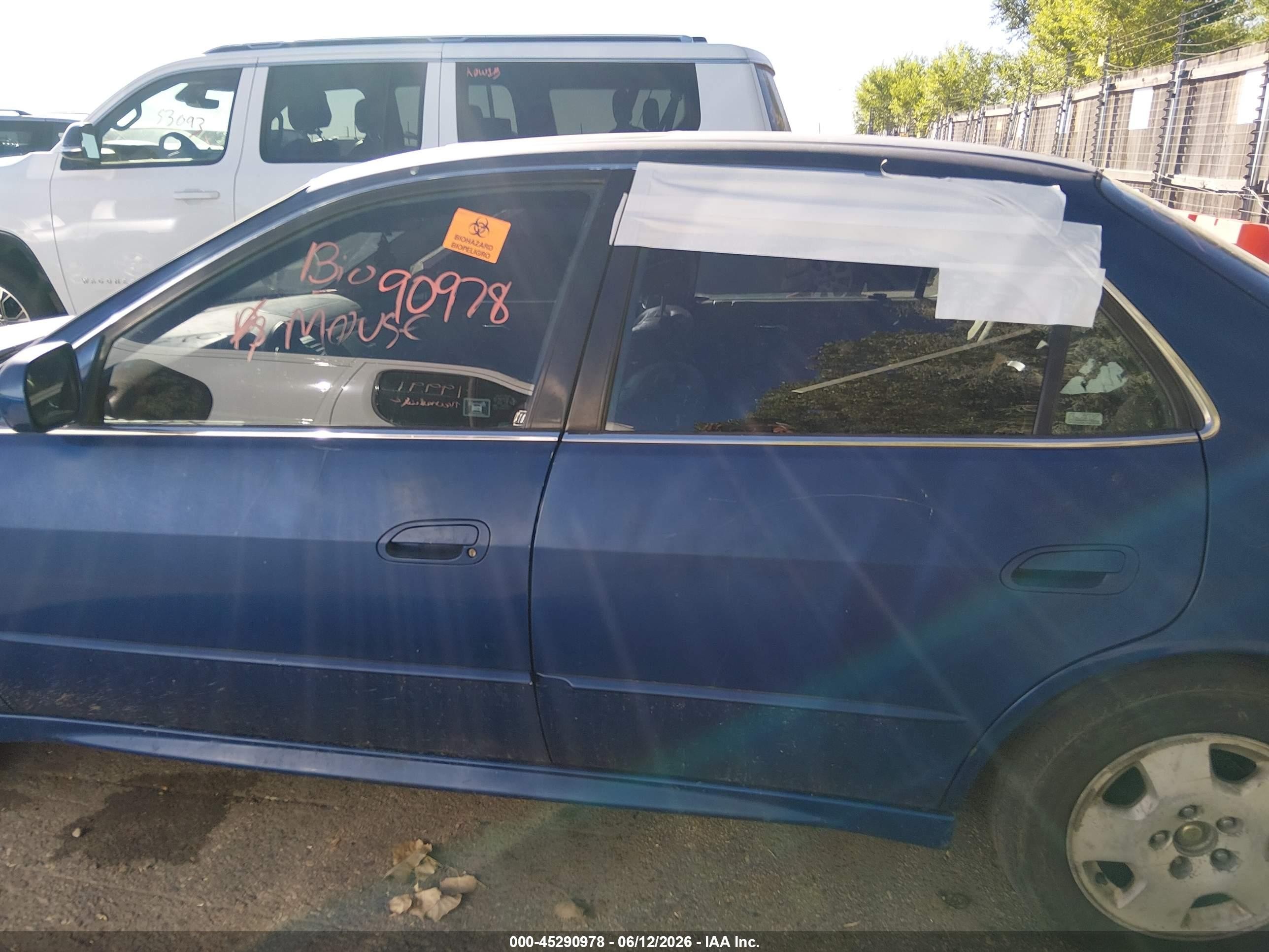 2002 Honda Accord 3.0 Ex Blue vin: 1HGCG16502A000547