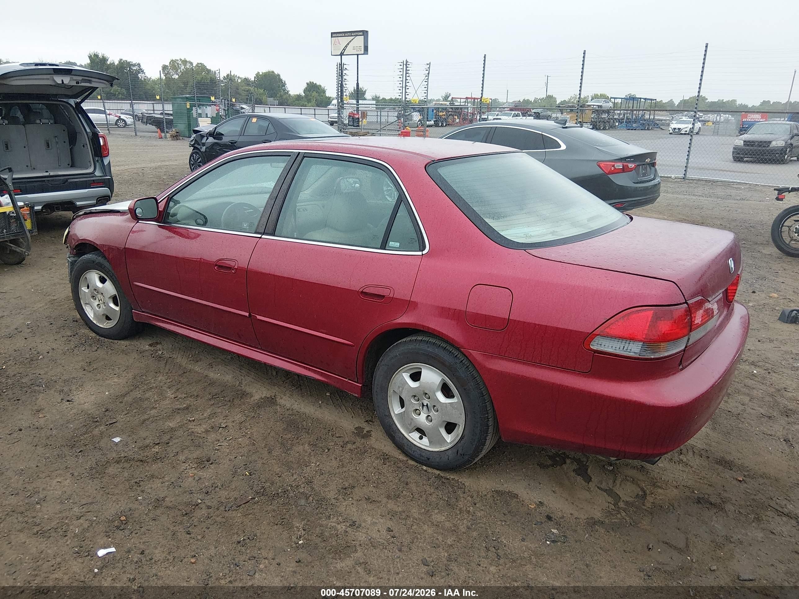 2002 Honda Accord 3.0 Ex Red vin: 1HGCG16502A010723
