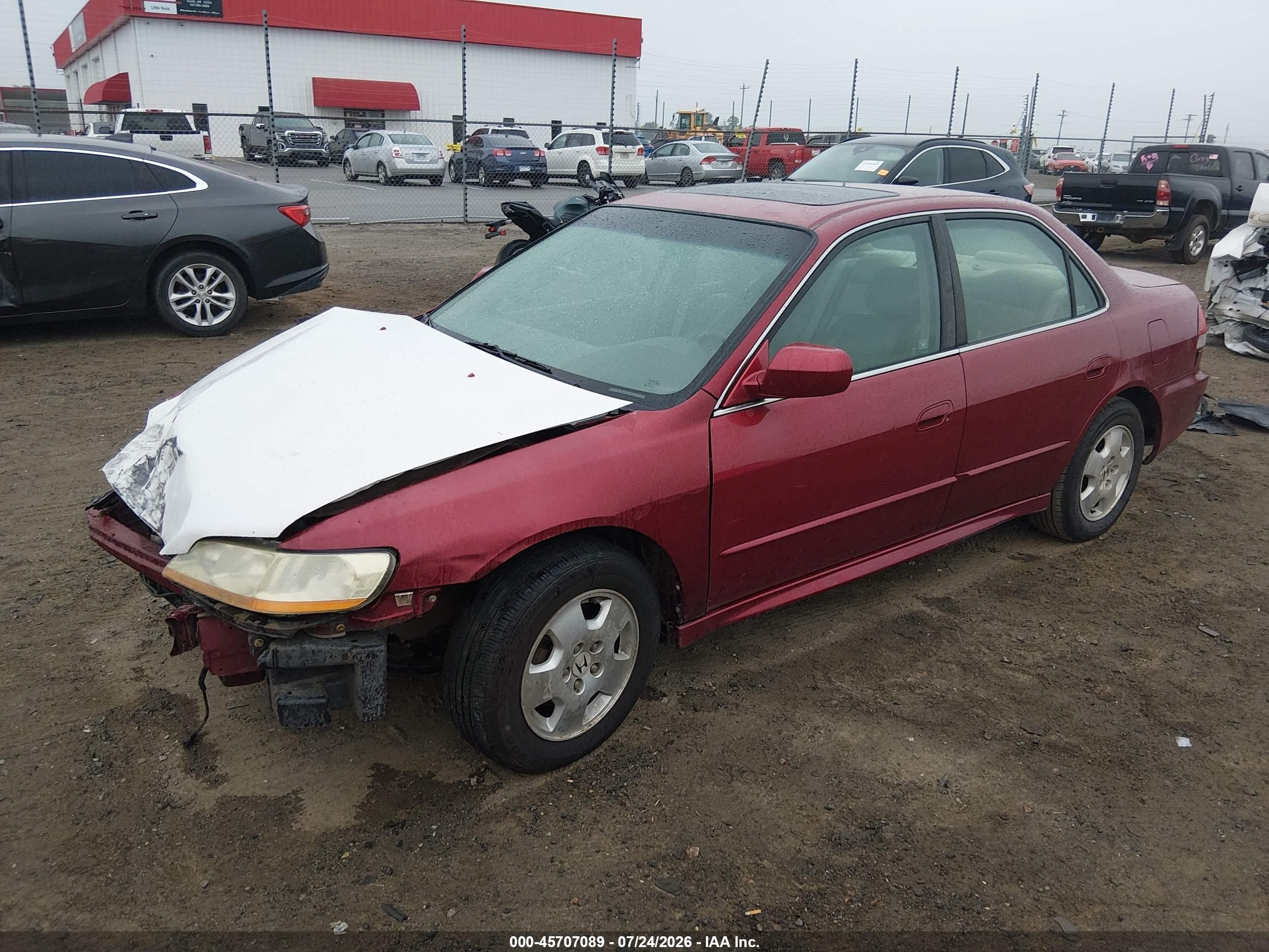 2002 Honda Accord 3.0 Ex Red vin: 1HGCG16502A010723