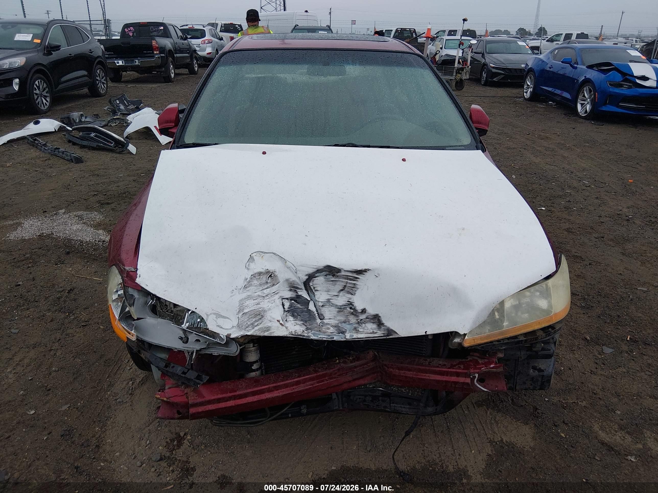 2002 Honda Accord 3.0 Ex Red vin: 1HGCG16502A010723