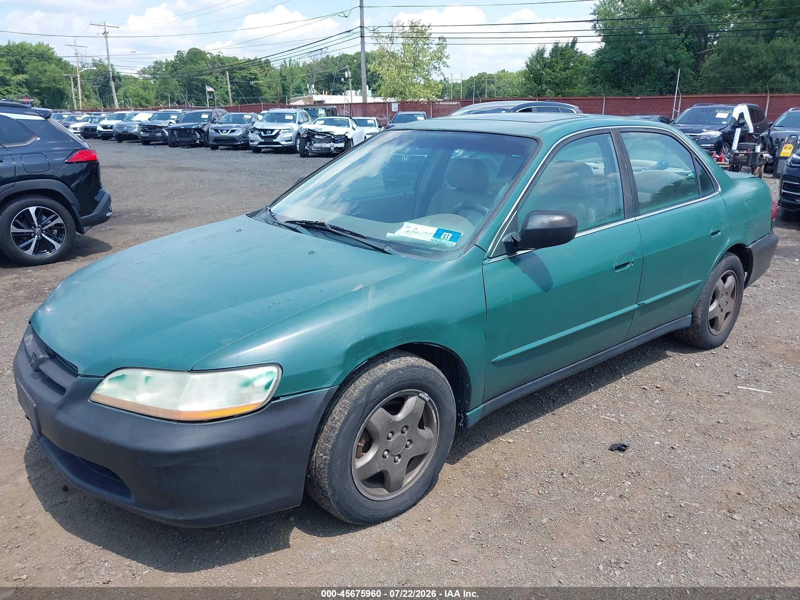 2000 Honda Accord 3.0 Ex Green vin: 1HGCG1650YA068663