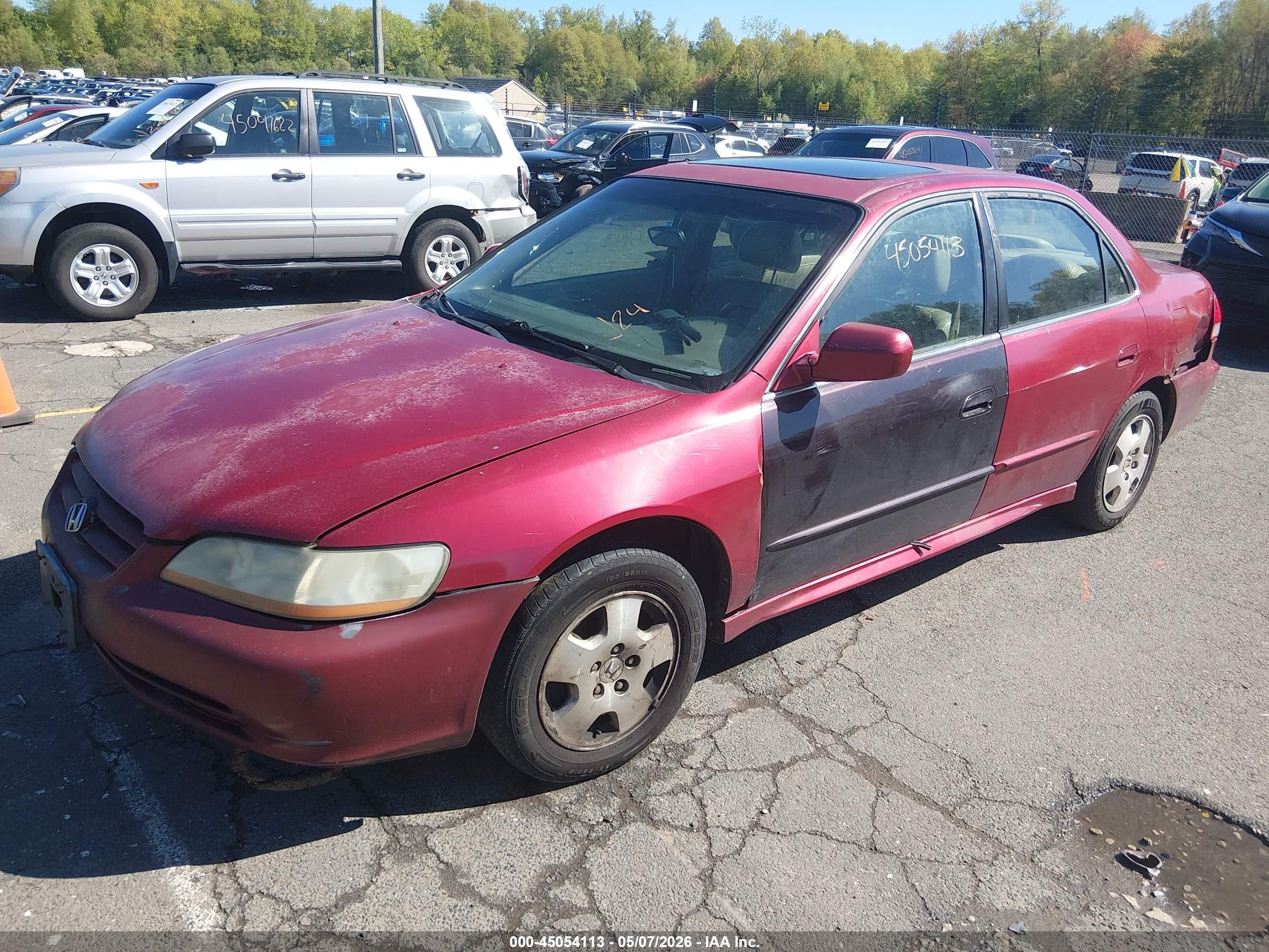 2002 Honda Accord 3.0 Ex Burgundy vin: 1HGCG16512A007202