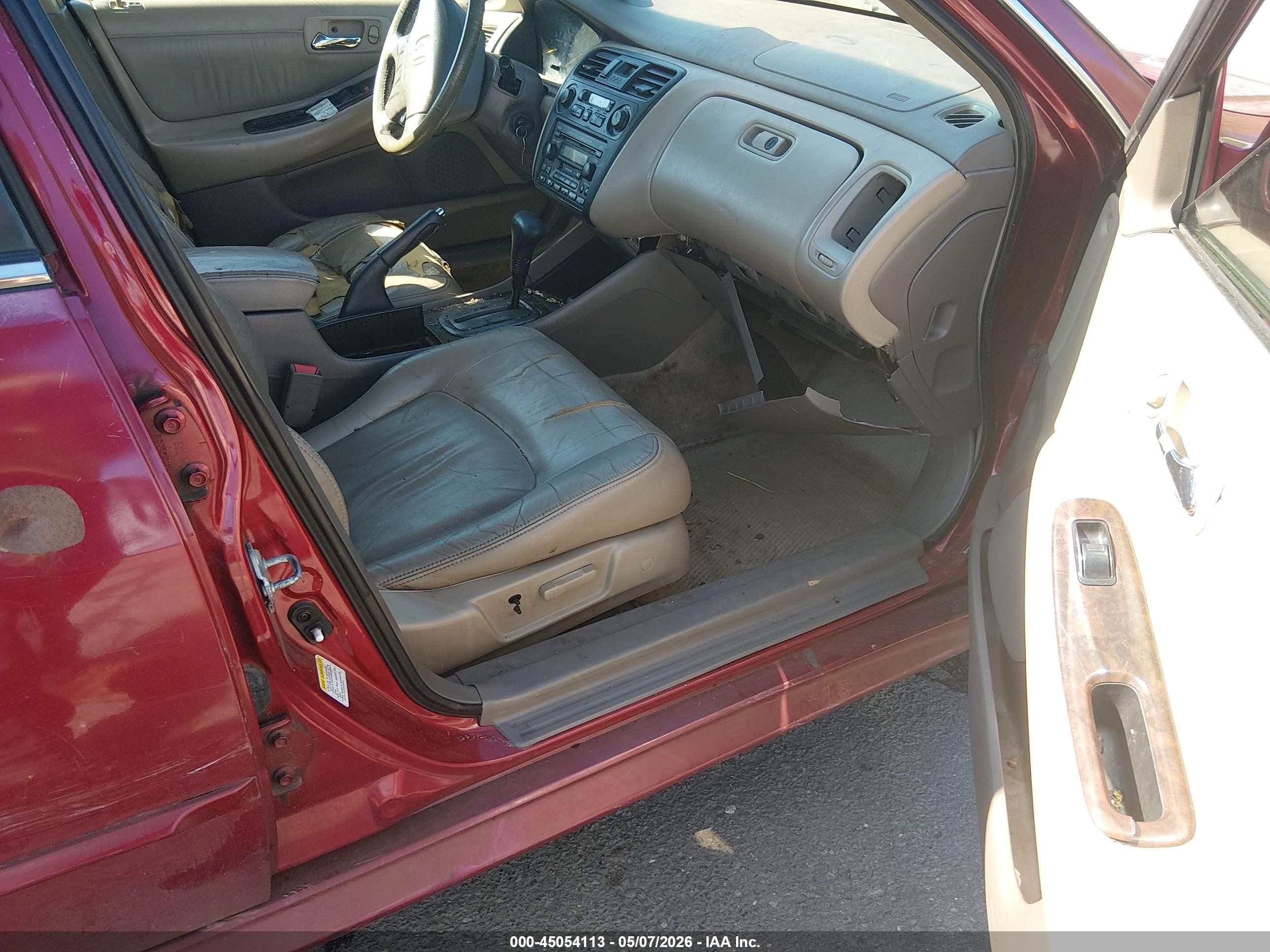 2002 Honda Accord 3.0 Ex Burgundy vin: 1HGCG16512A007202
