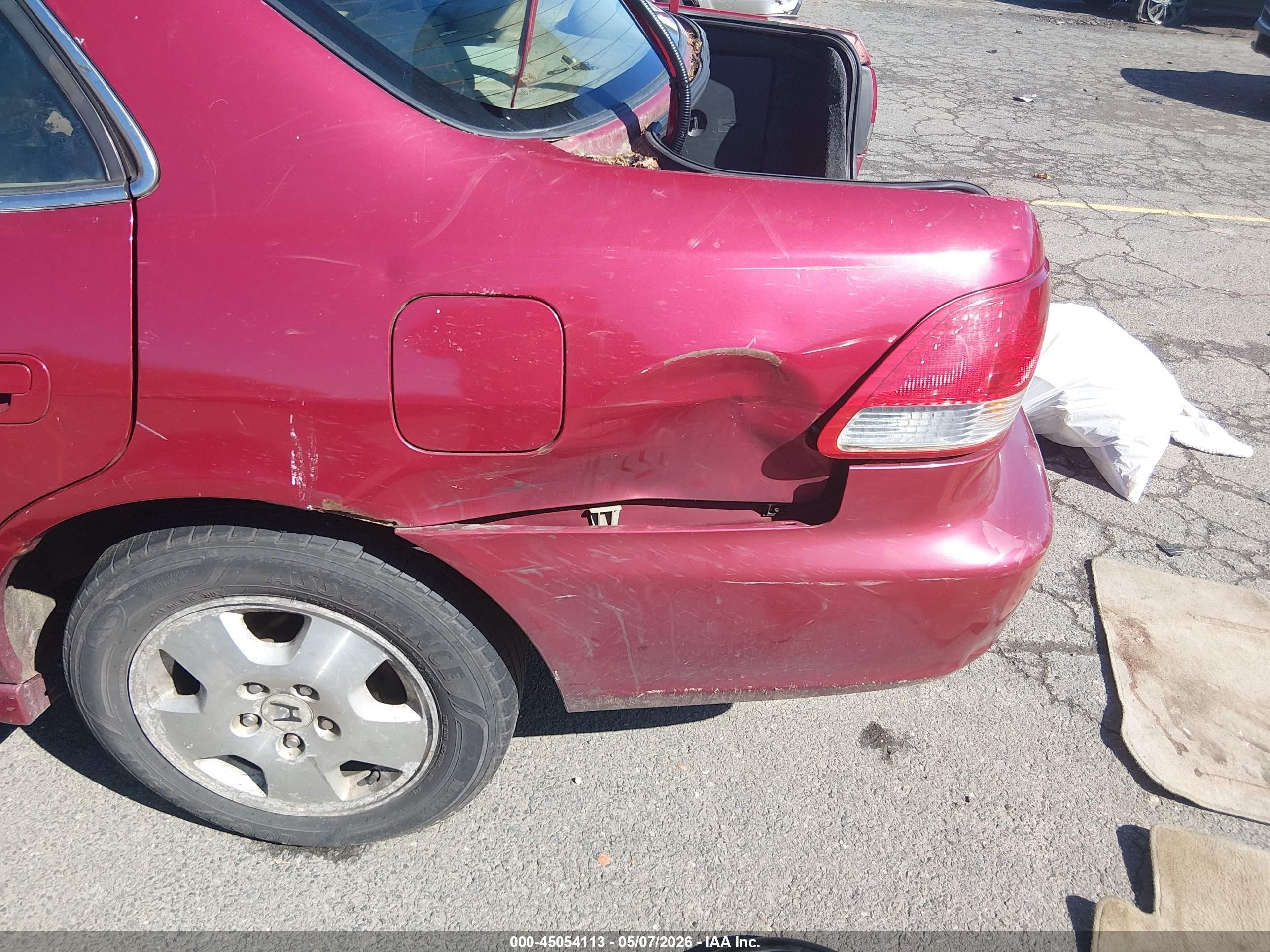 2002 Honda Accord 3.0 Ex Burgundy vin: 1HGCG16512A007202