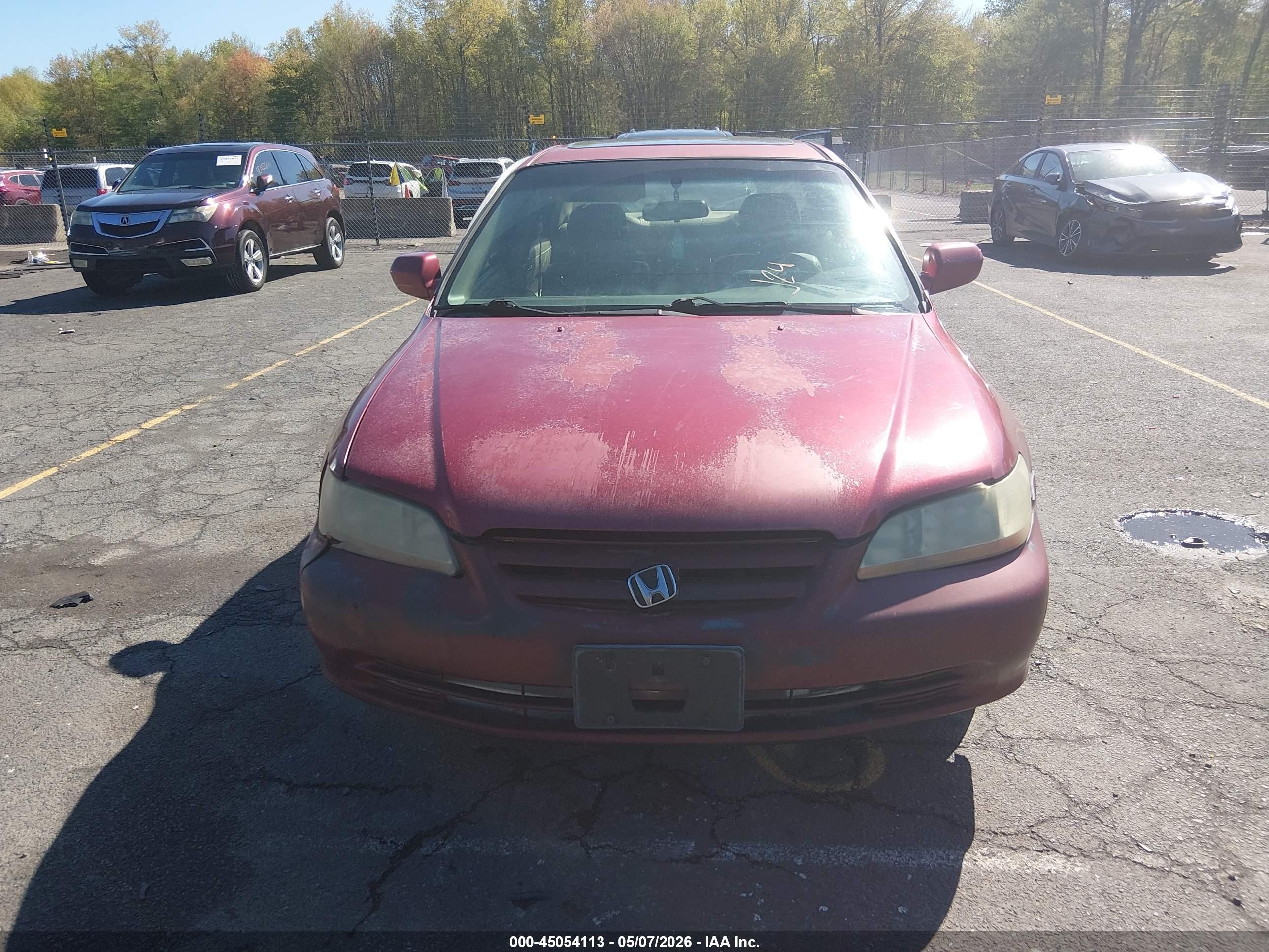 2002 Honda Accord 3.0 Ex Burgundy vin: 1HGCG16512A007202