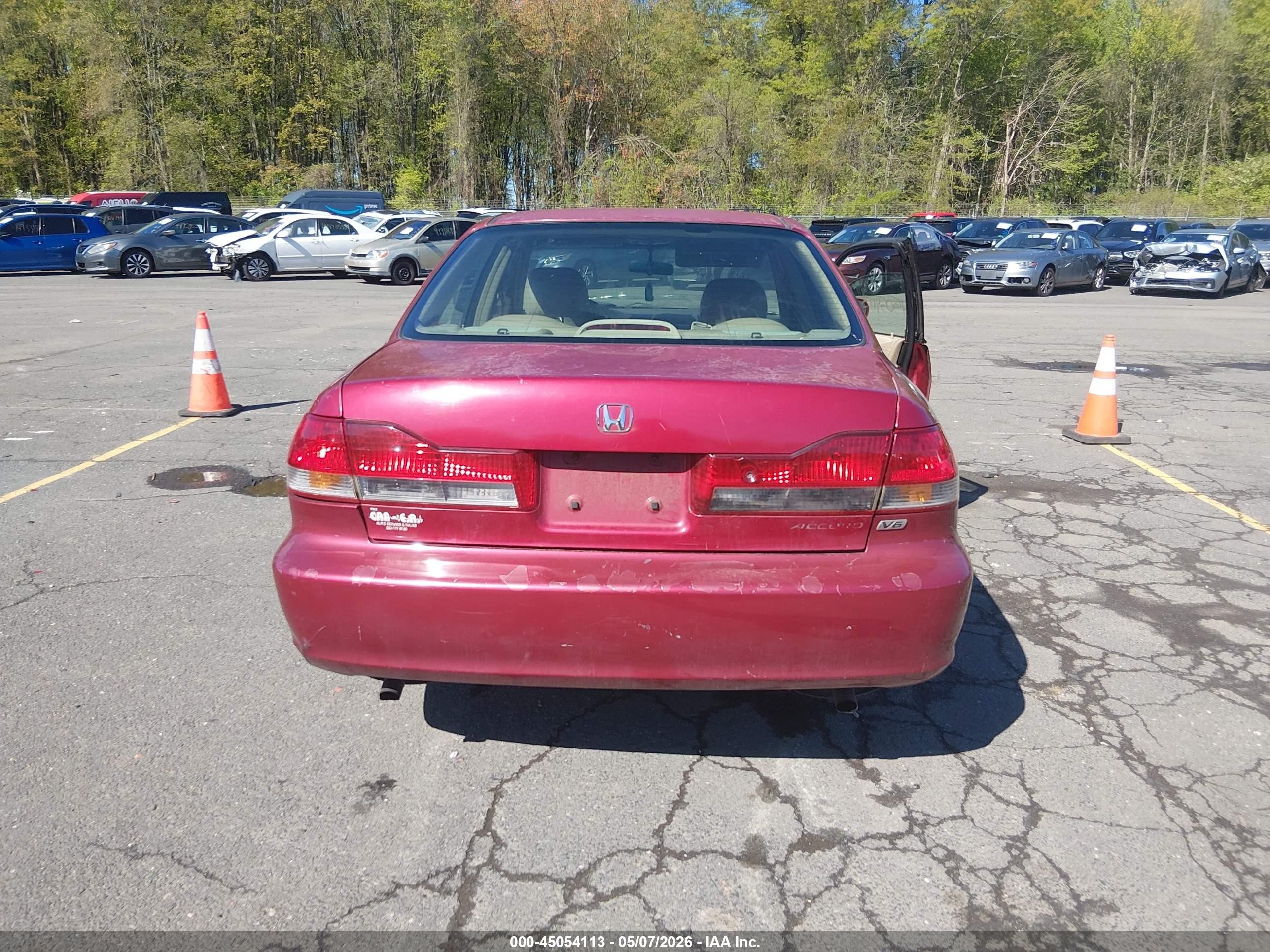 2002 Honda Accord 3.0 Ex Burgundy vin: 1HGCG16512A007202