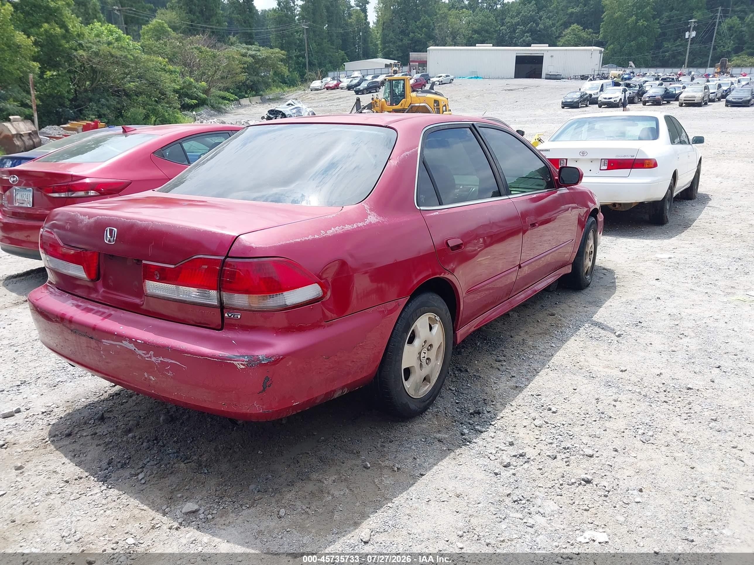 2002 Honda Accord 3.0 Ex Red vin: 1HGCG16512A052091