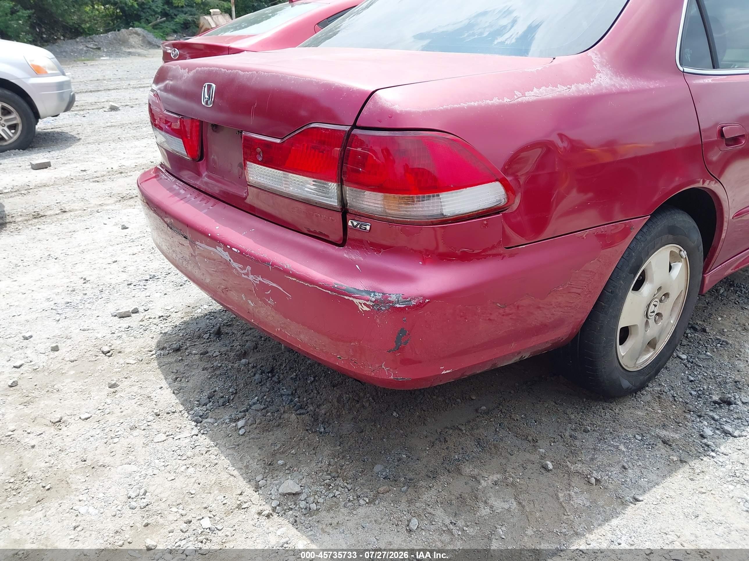 2002 Honda Accord 3.0 Ex Red vin: 1HGCG16512A052091