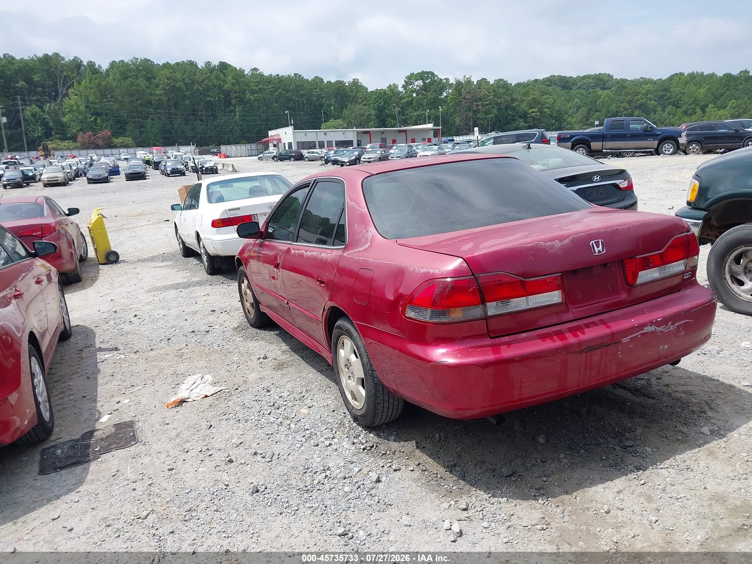 2002 Honda Accord 3.0 Ex Red vin: 1HGCG16512A052091