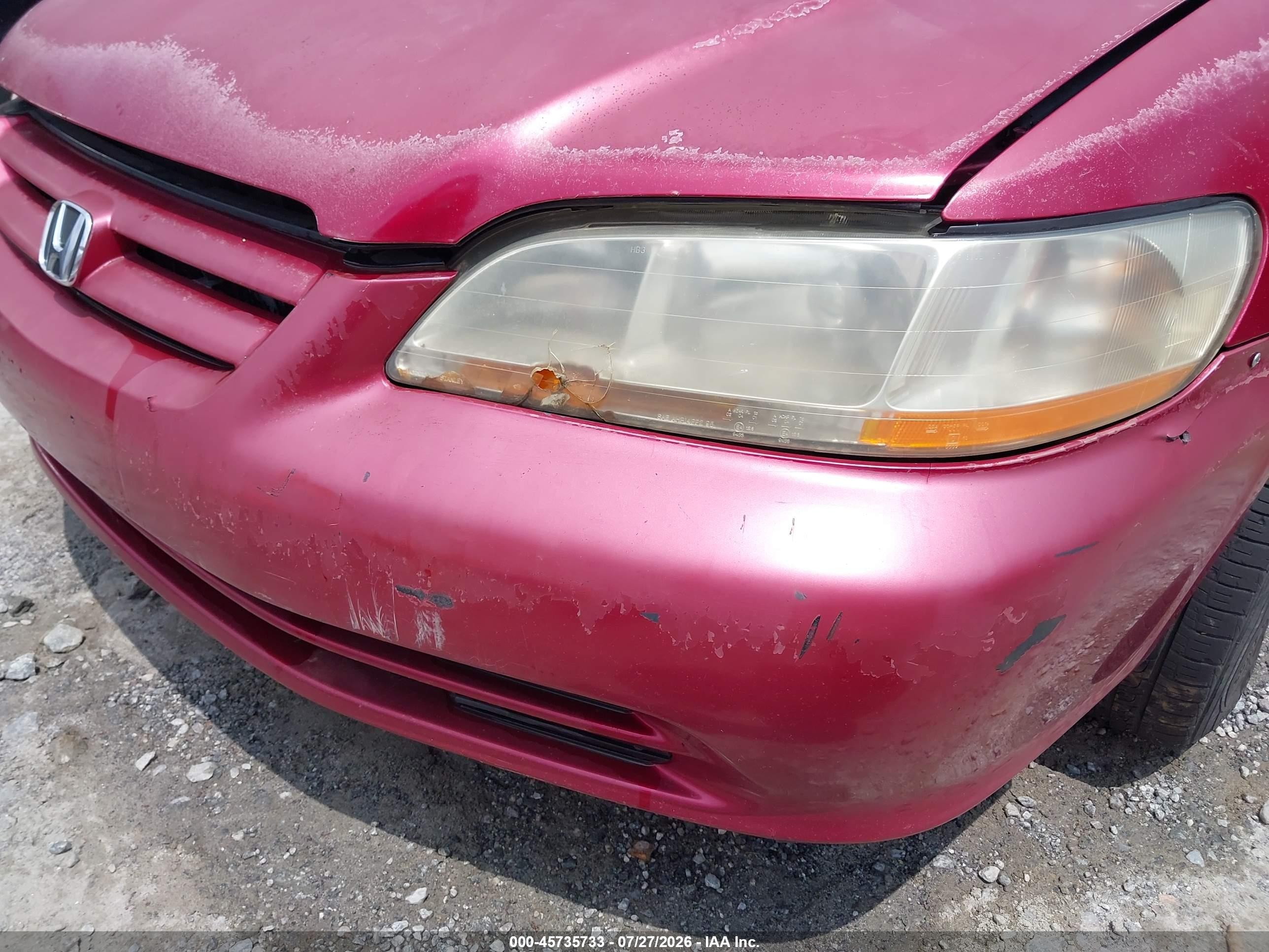 2002 Honda Accord 3.0 Ex Red vin: 1HGCG16512A052091
