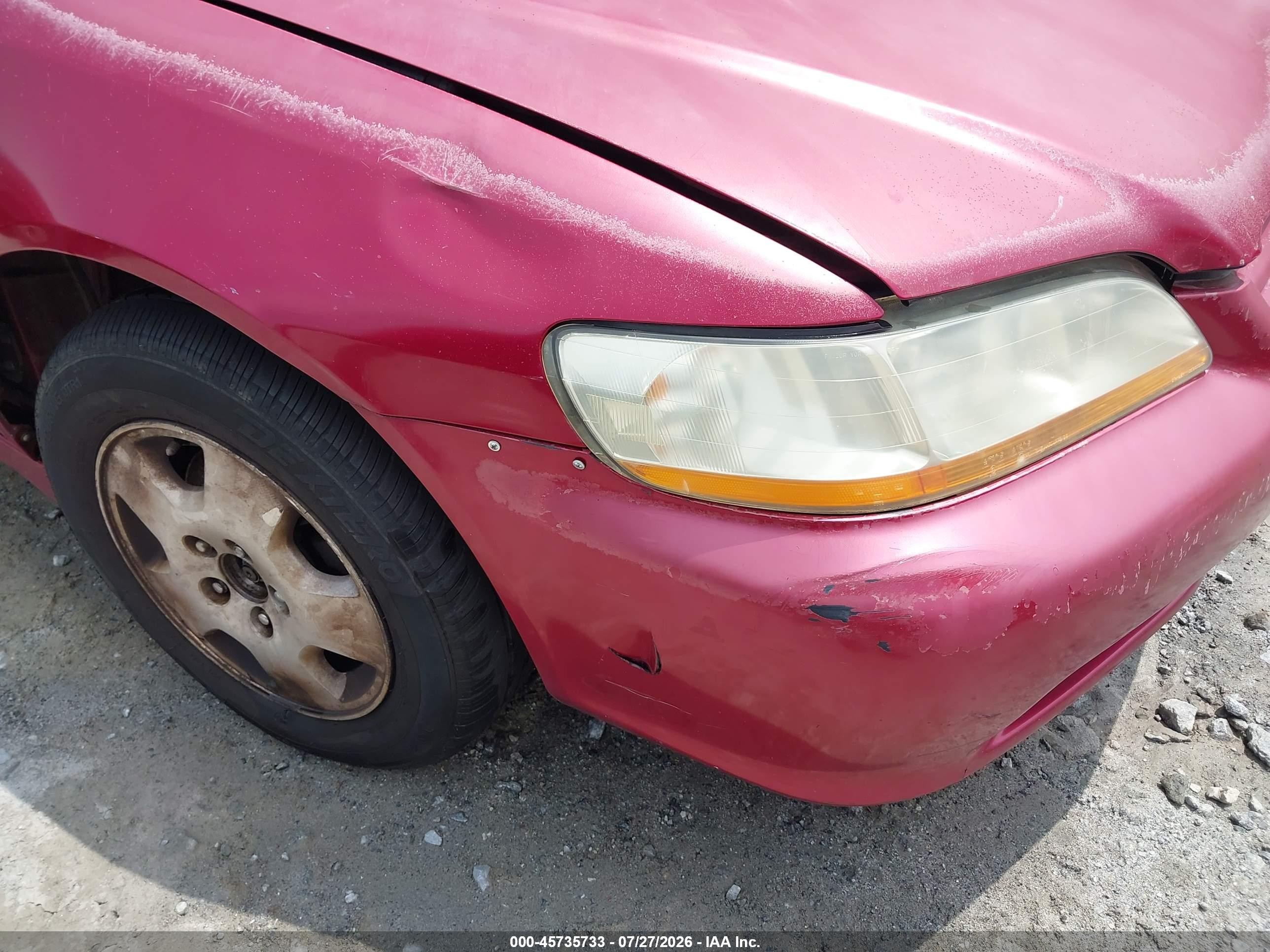 2002 Honda Accord 3.0 Ex Red vin: 1HGCG16512A052091