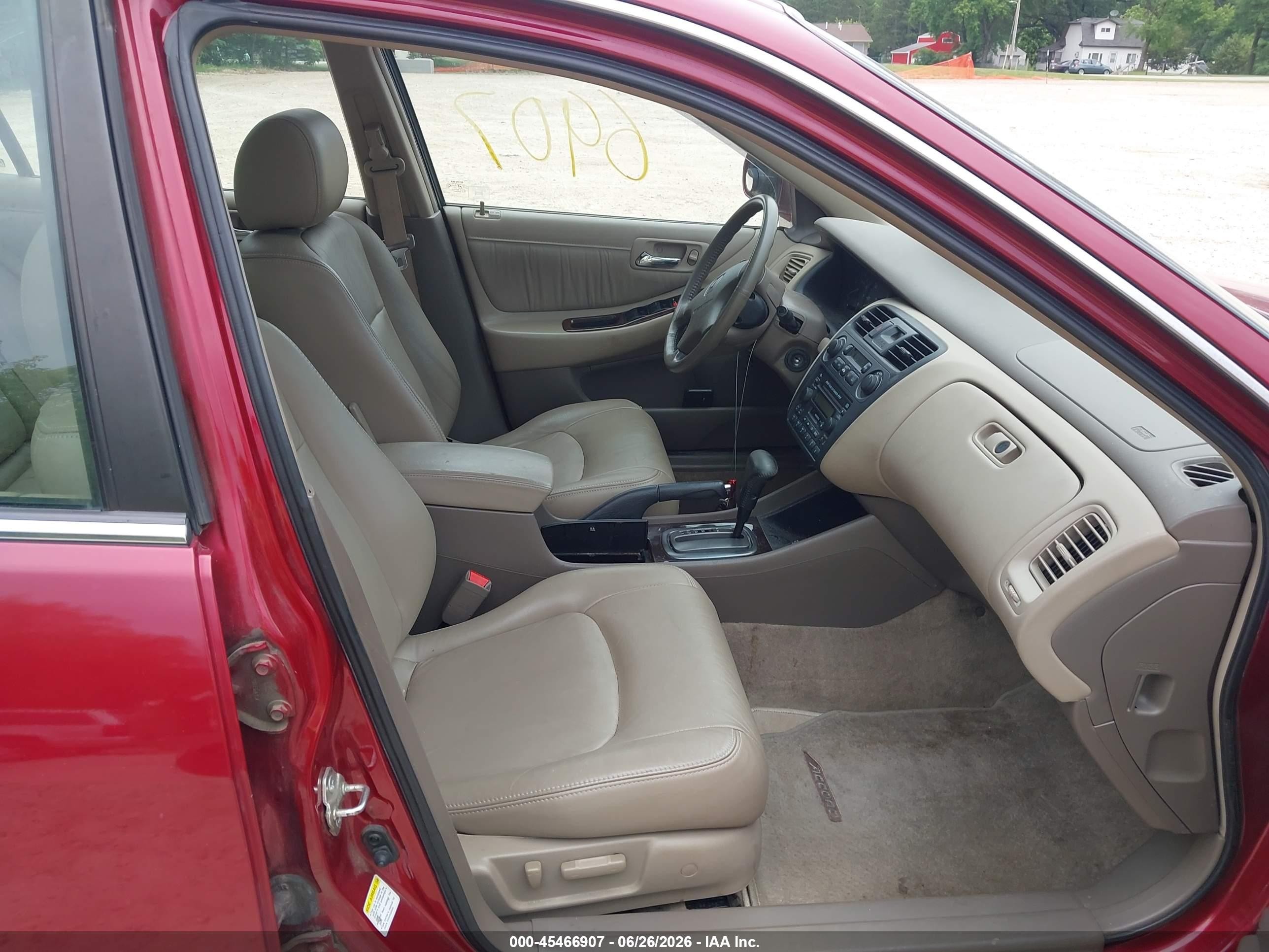 2001 Honda Accord 3.0 Ex Red vin: 1HGCG16521A057315