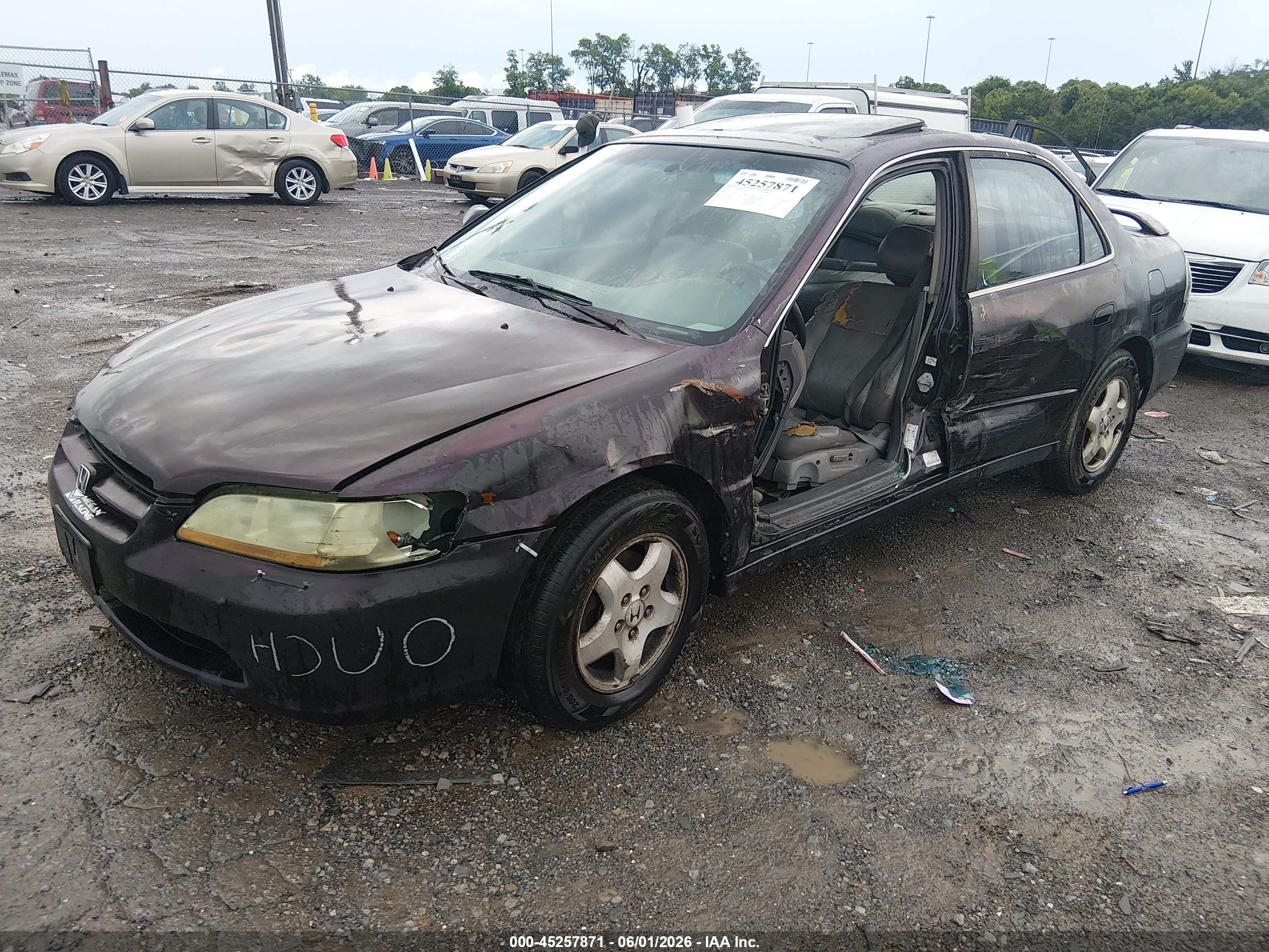 1998 Honda Accord Ex V6 Purple vin: 1HGCG1655WA010089
