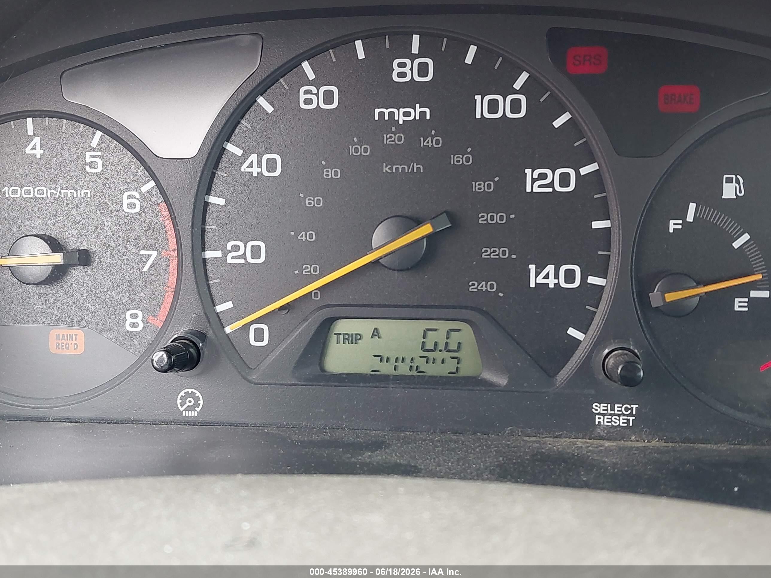 2000 Honda Accord 3.0 Ex Champagne vin: 1HGCG1655YA034301