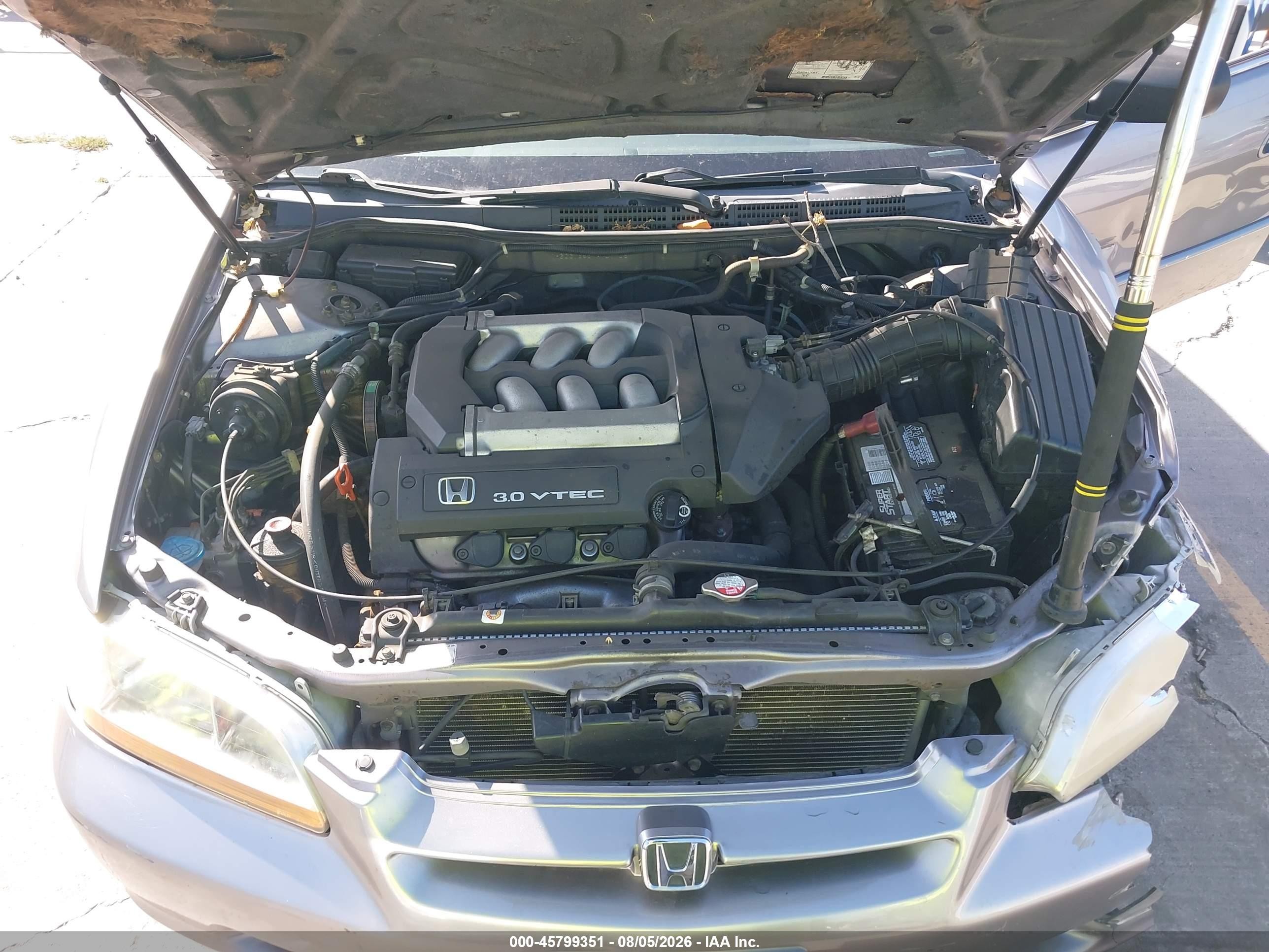 2000 Honda Accord 3.0 Ex Gray vin: 1HGCG1655YA101706