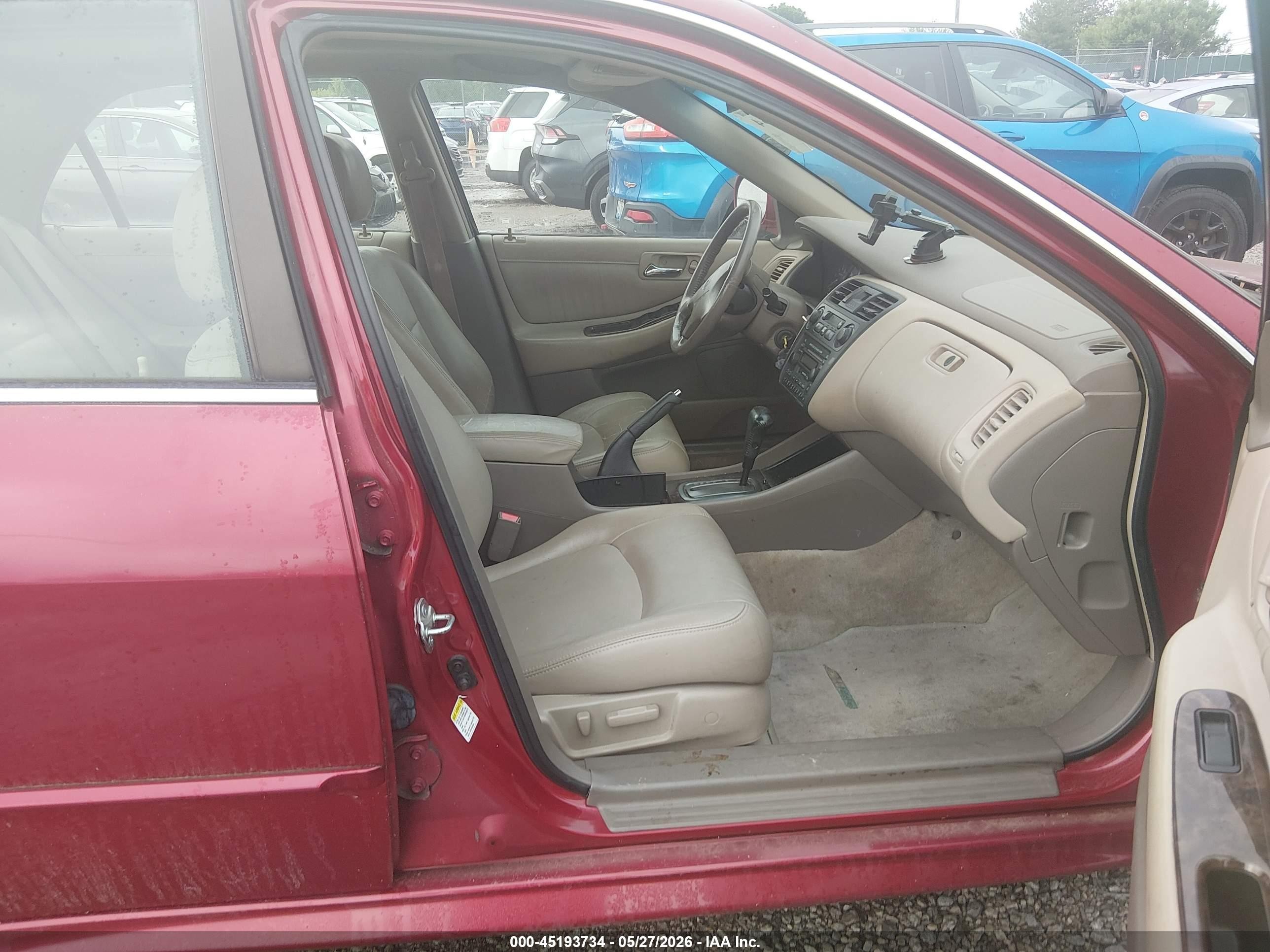 2002 Honda Accord 3.0 Ex Red vin: 1HGCG16562A049574