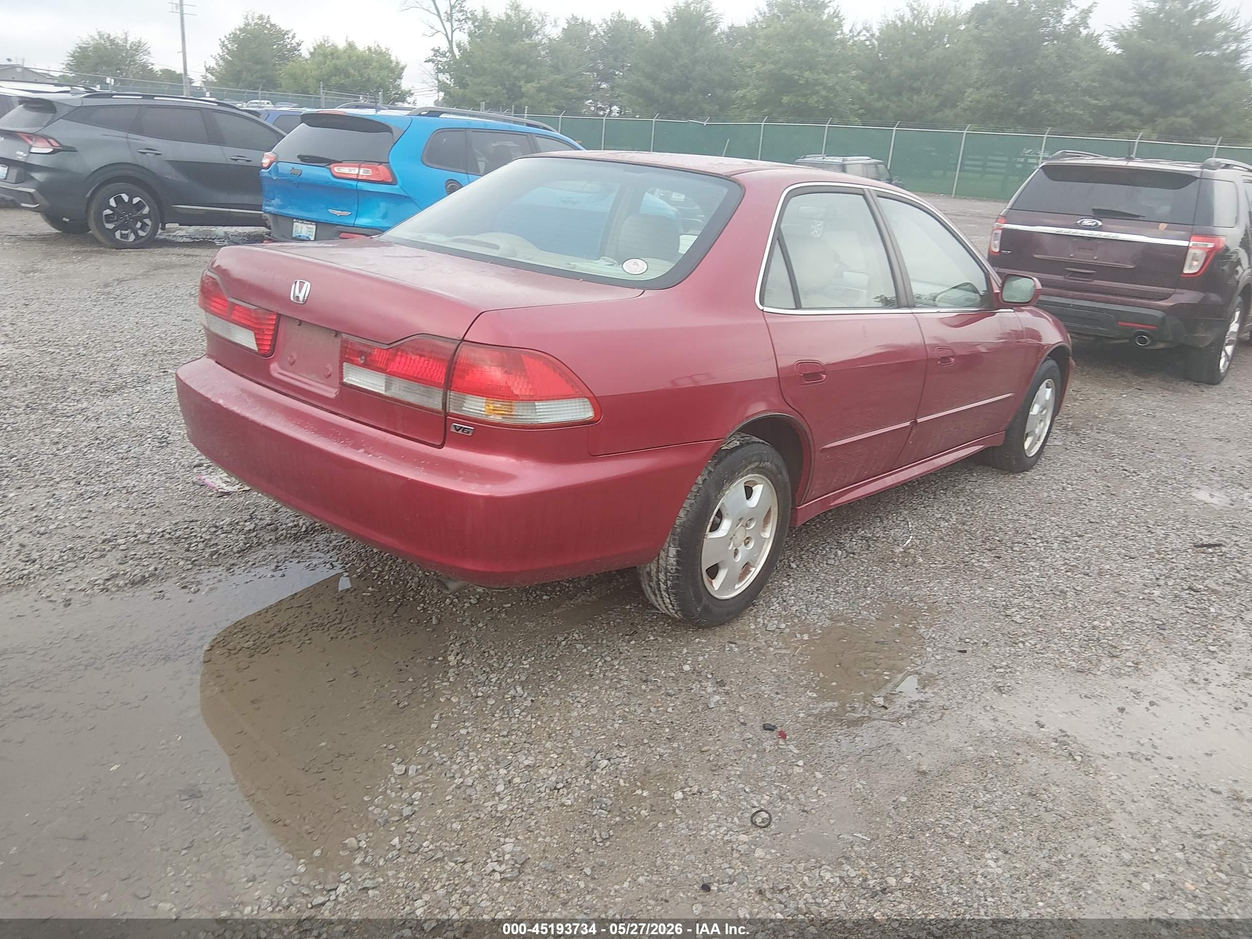 2002 Honda Accord 3.0 Ex Red vin: 1HGCG16562A049574