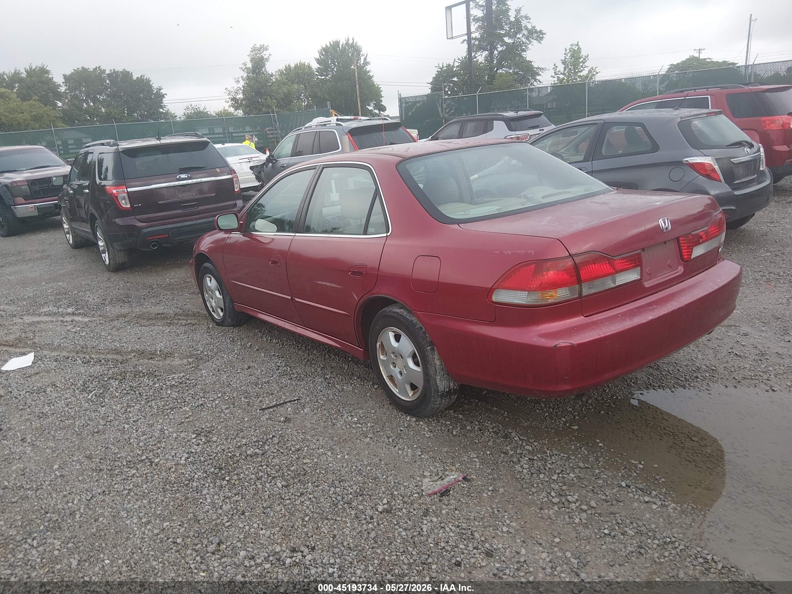 2002 Honda Accord 3.0 Ex Red vin: 1HGCG16562A049574