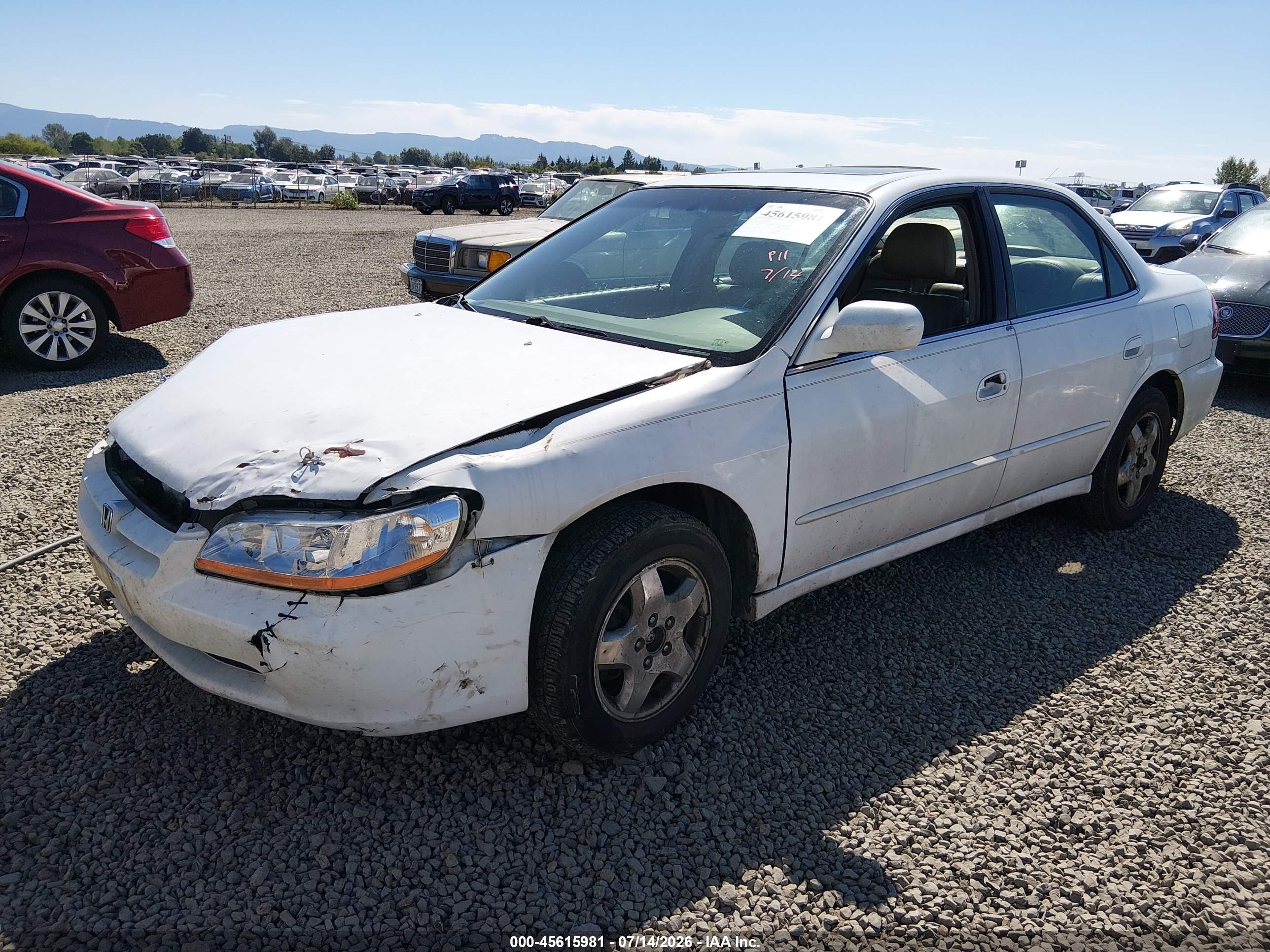 1998 Honda Accord Ex V6 Белый vin: 1HGCG1656WA046762