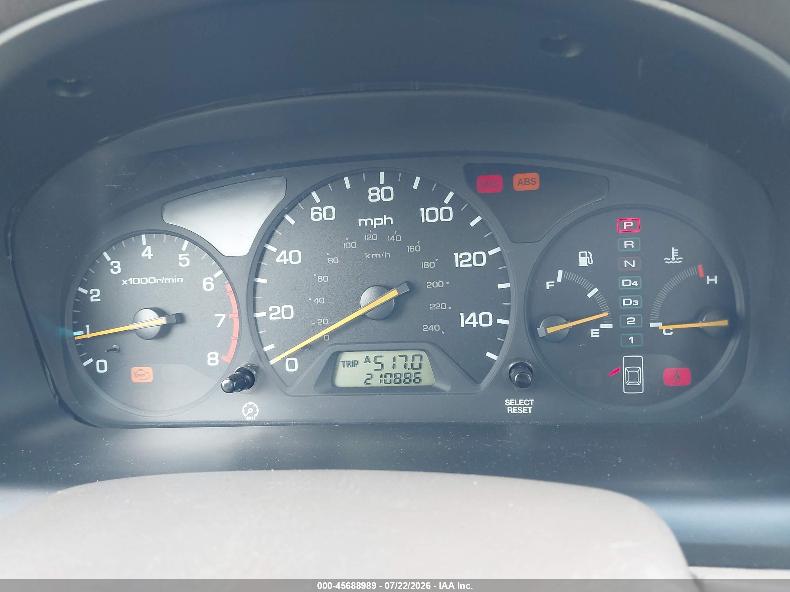2000 Honda Accord 3.0 Ex Tan vin: 1HGCG1656YA056968
