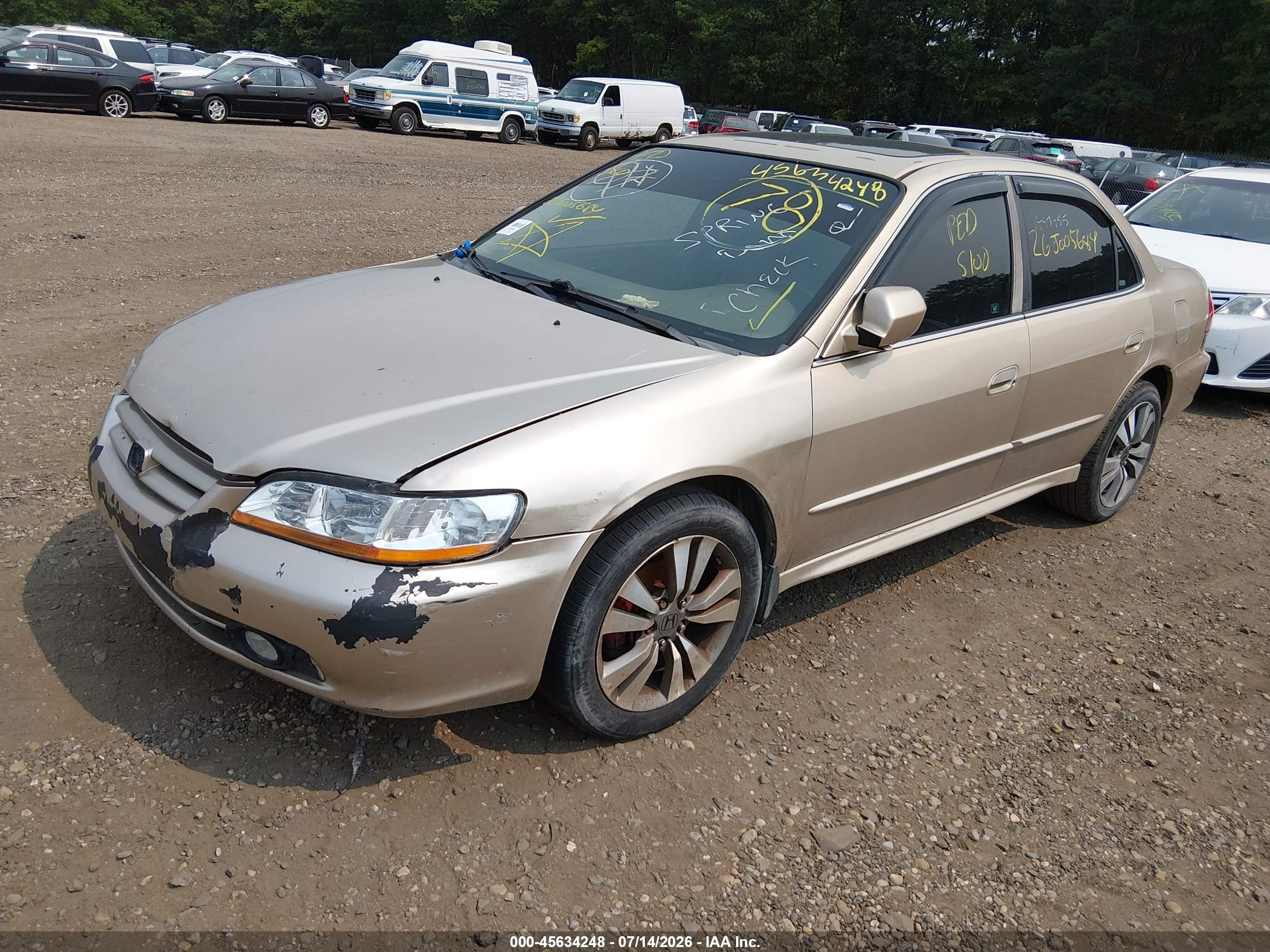 2001 Honda Accord 3.0 Ex Gold vin: 1HGCG16571A034516