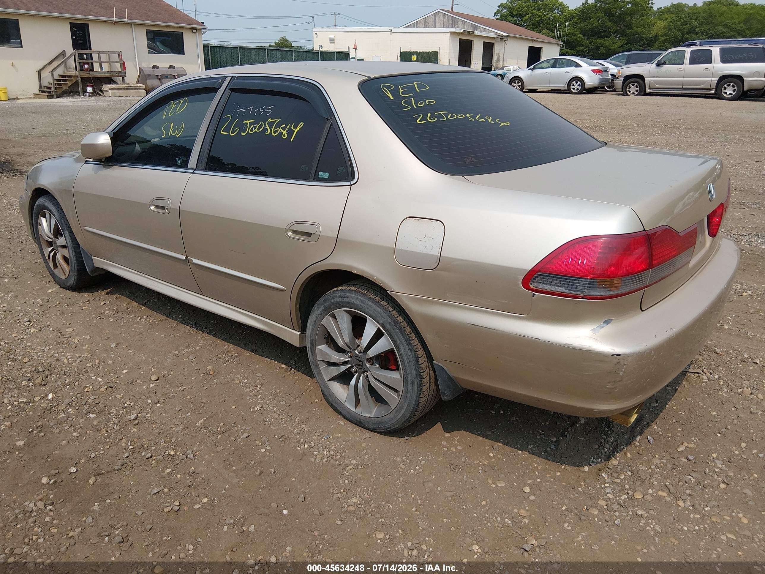 2001 Honda Accord 3.0 Ex Gold vin: 1HGCG16571A034516