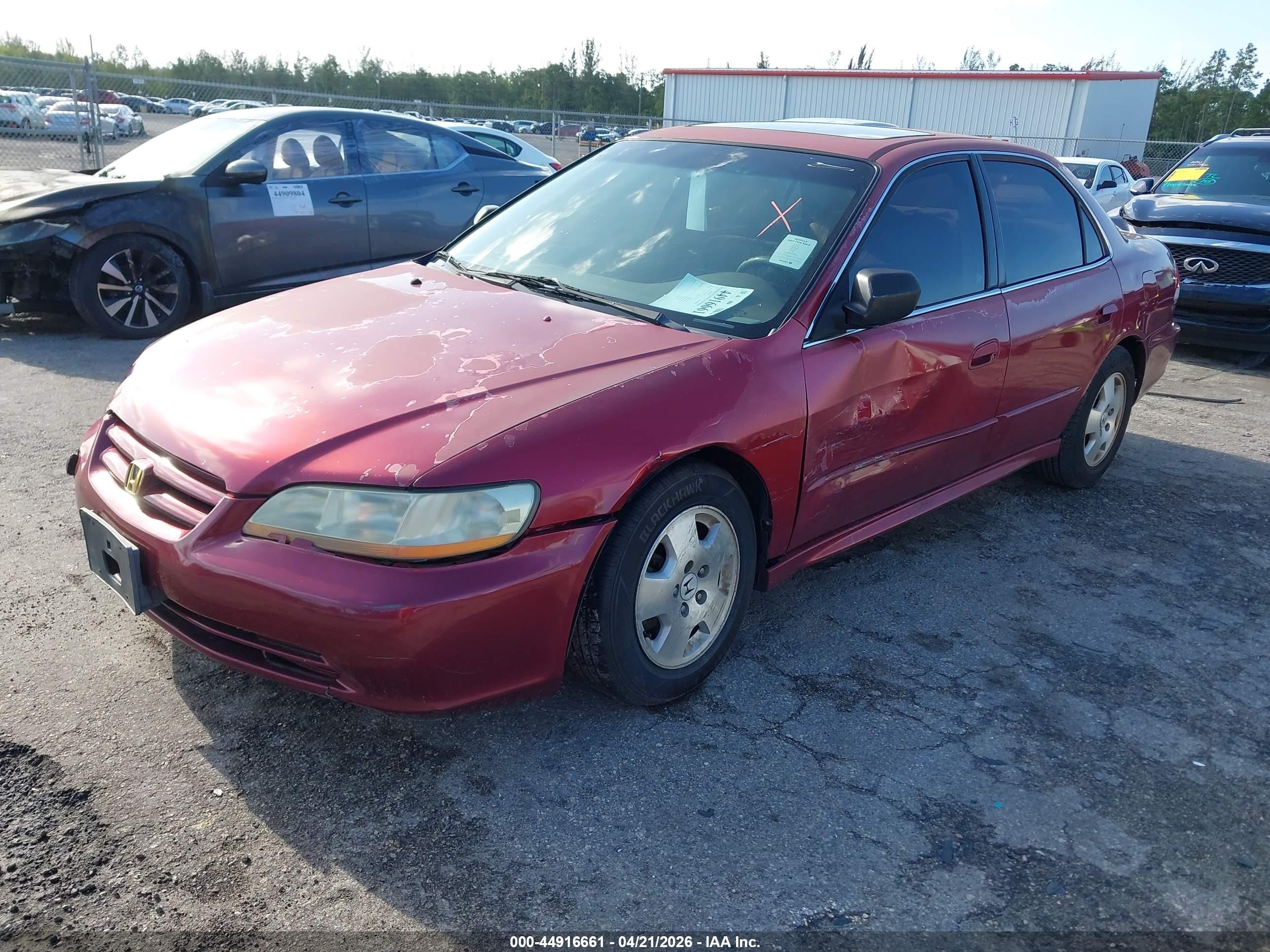 2001 Honda Accord 3.0 Ex Burgundy vin: 1HGCG16581A048666