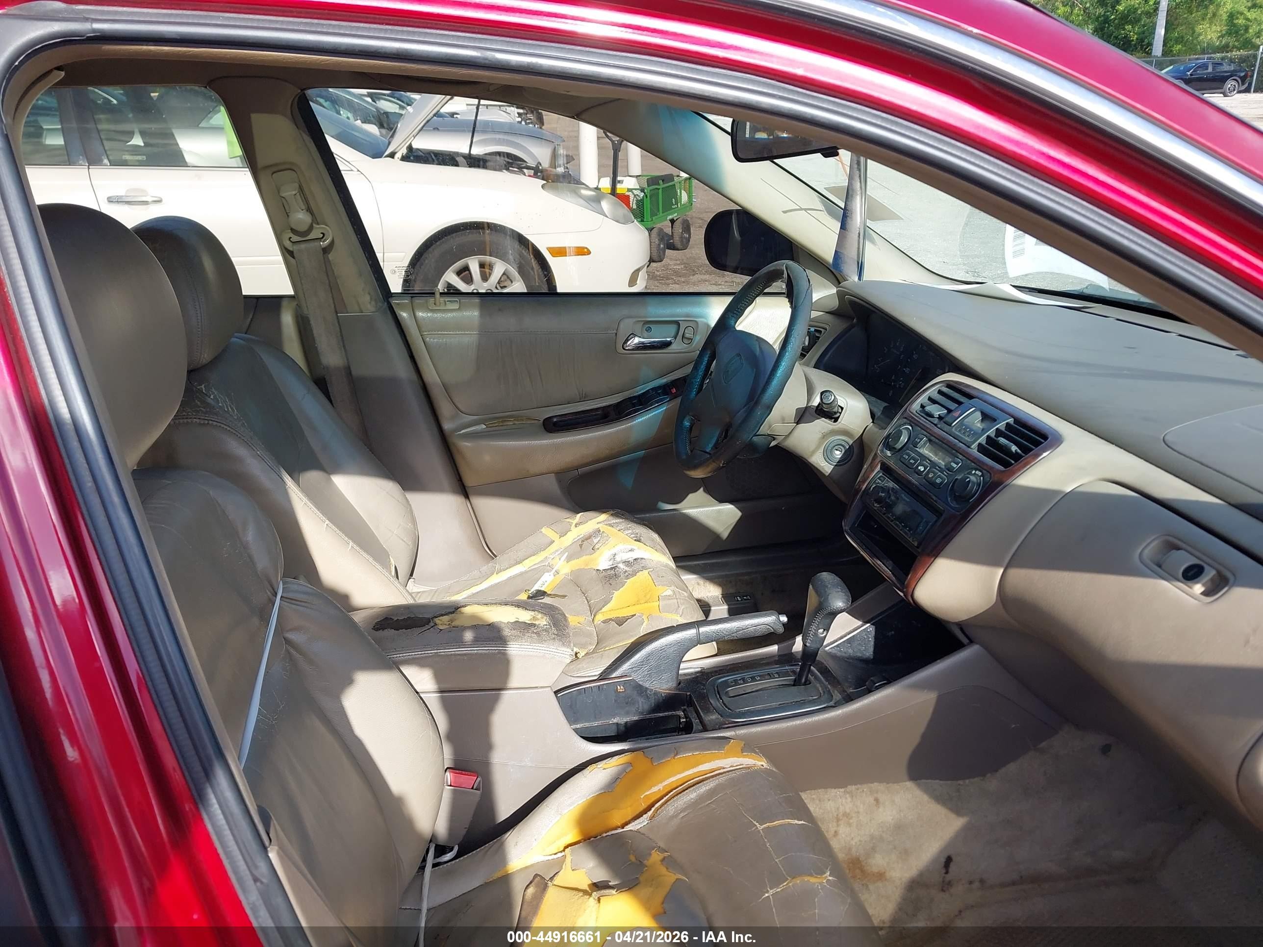2001 Honda Accord 3.0 Ex Burgundy vin: 1HGCG16581A048666