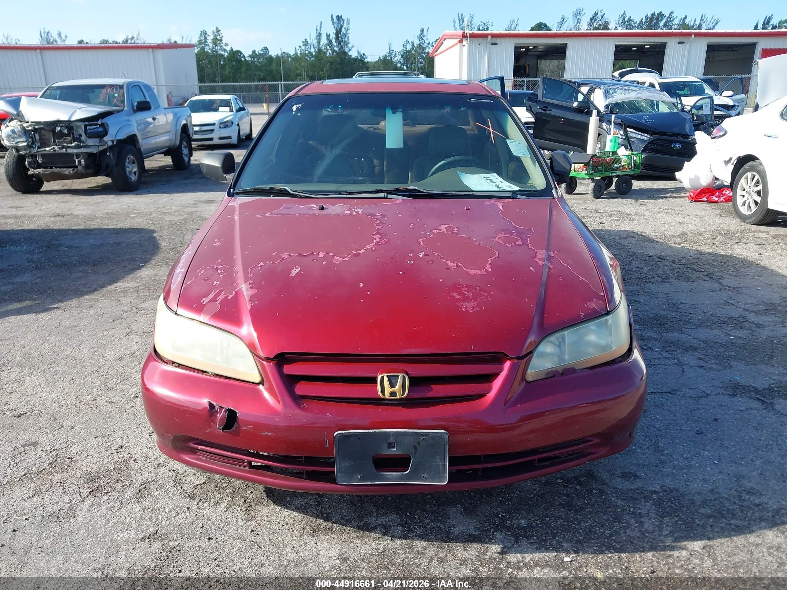 2001 Honda Accord 3.0 Ex Burgundy vin: 1HGCG16581A048666