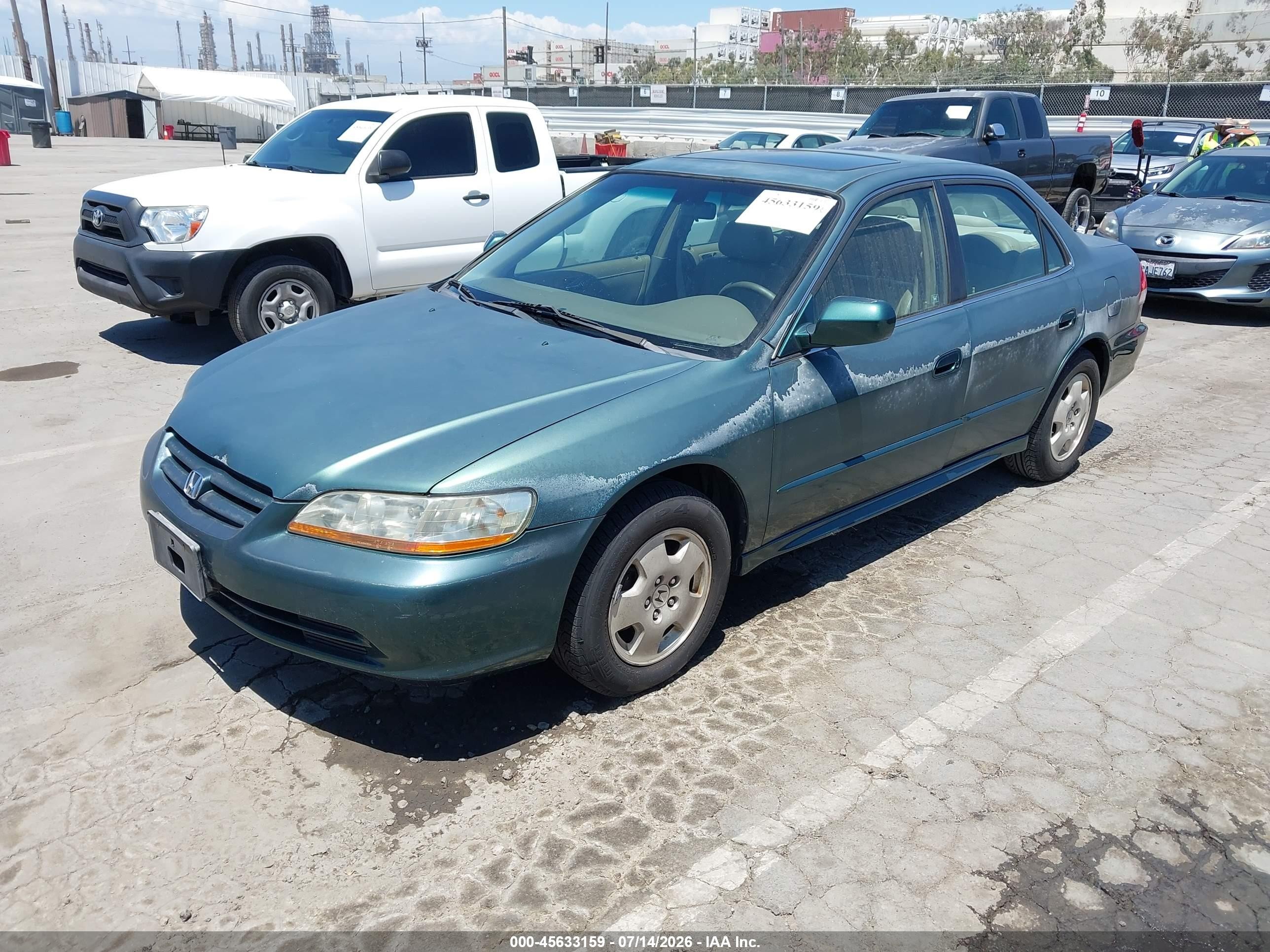 2002 Honda Accord 3.0 Ex Зеленый vin: 1HGCG165X2A020501