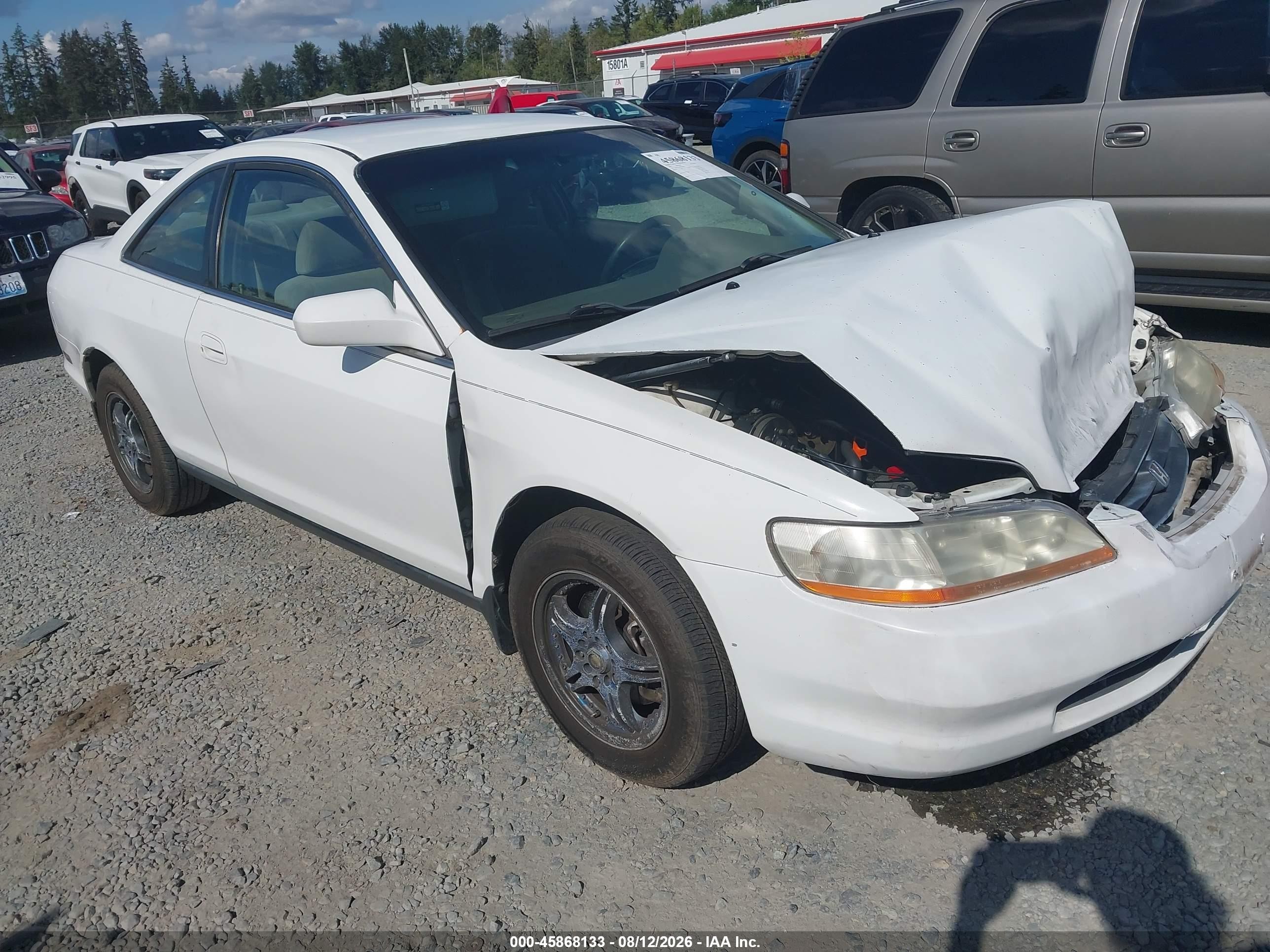 1998 Honda Accord Lx V6 White vin: 1HGCG2242WA030884