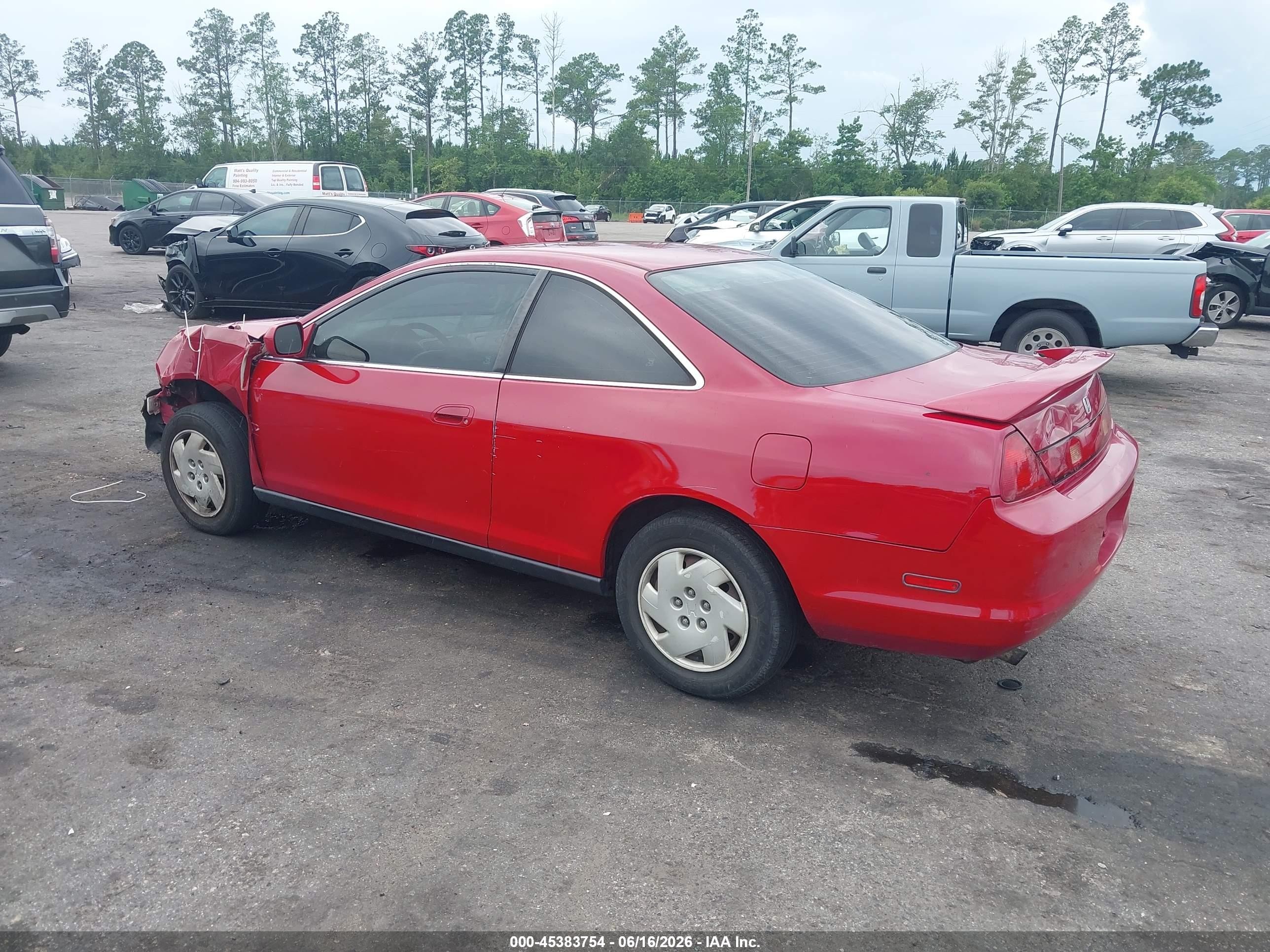 2000 Honda Accord 3.0 Lx Red vin: 1HGCG2246YA020507