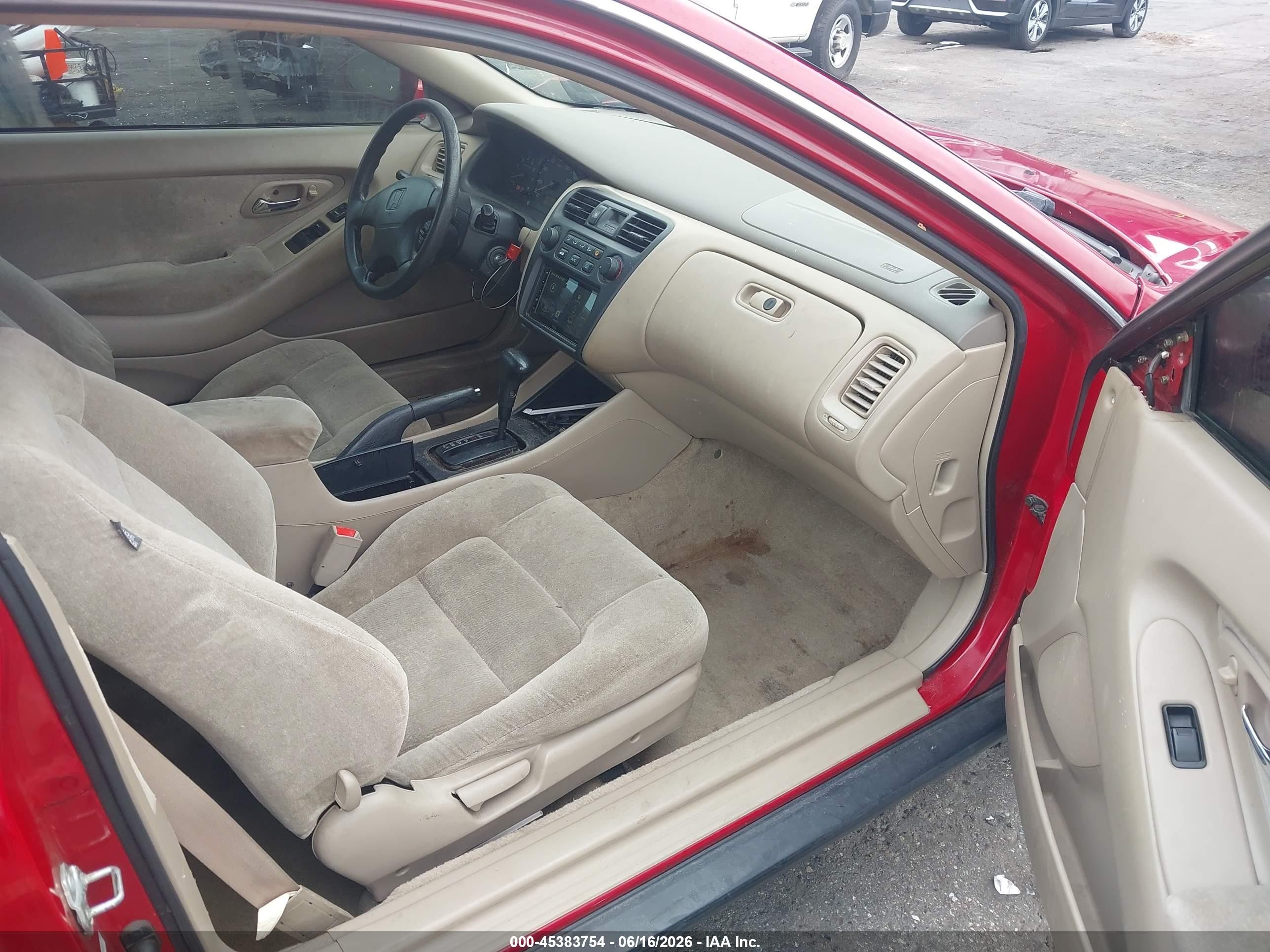 2000 Honda Accord 3.0 Lx Red vin: 1HGCG2246YA020507