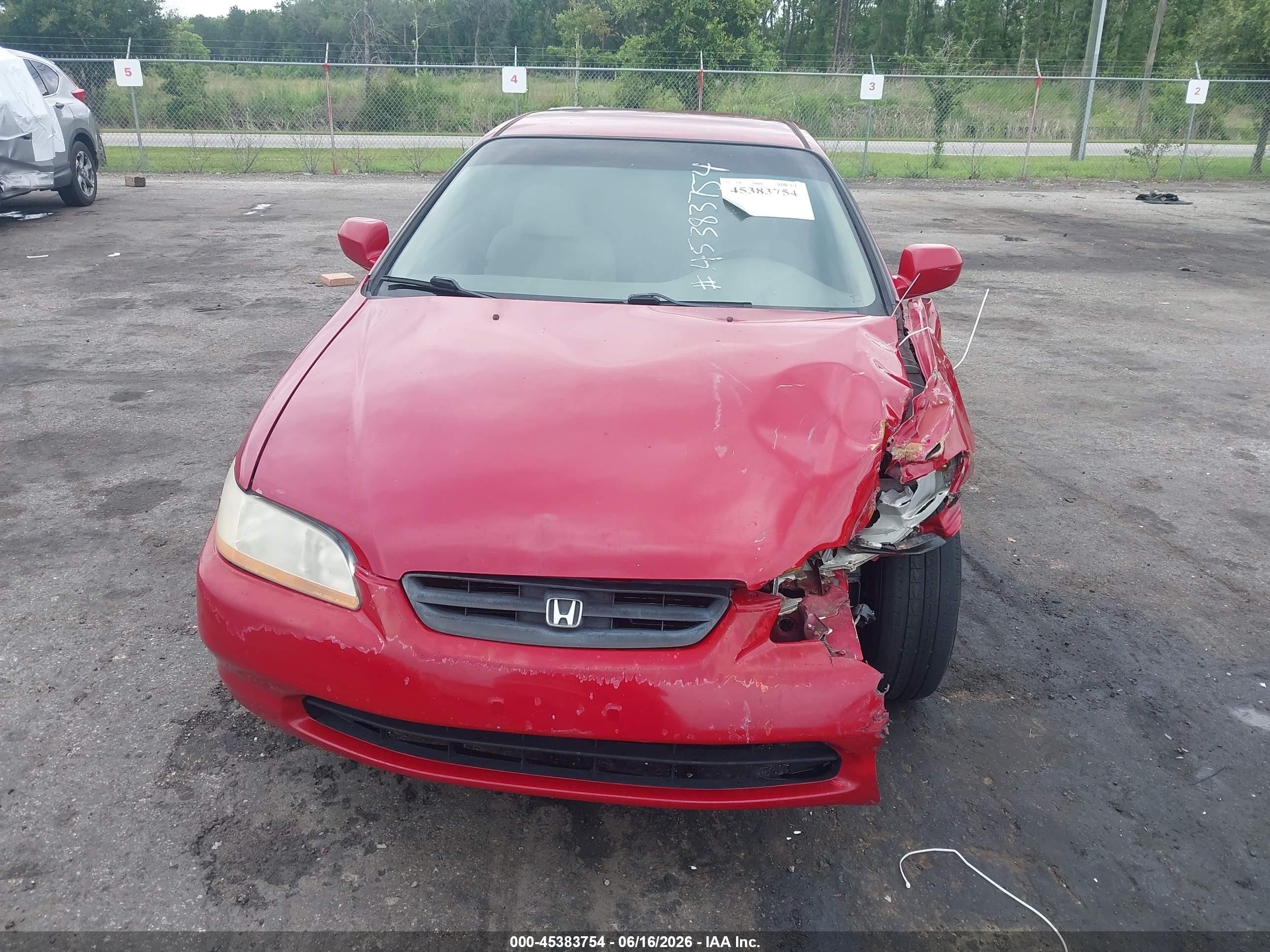 2000 Honda Accord 3.0 Lx Red vin: 1HGCG2246YA020507