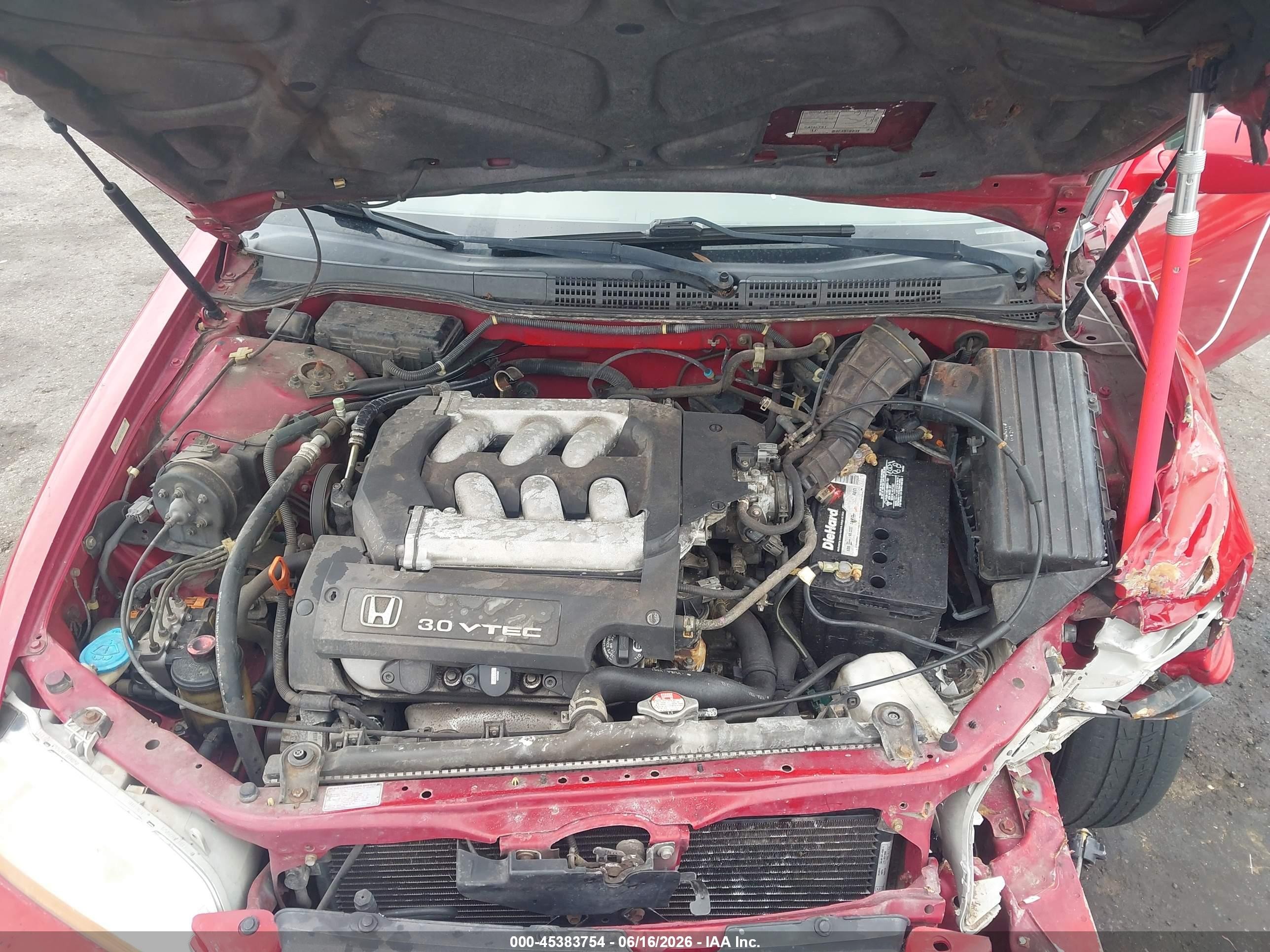 2000 Honda Accord 3.0 Lx Red vin: 1HGCG2246YA020507